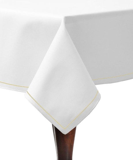 Single Embroidery Border Sateen Cotton Solid Table Cloth