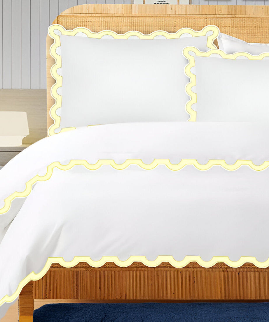 400TC U Shape Applique Embroidery Cotton Duvet Cover Set