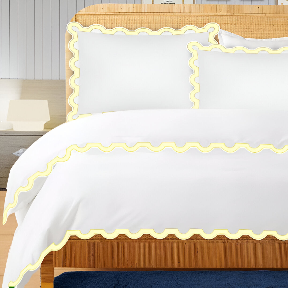 400TC U Shape Applique Embroidery Cotton Duvet Cover Set