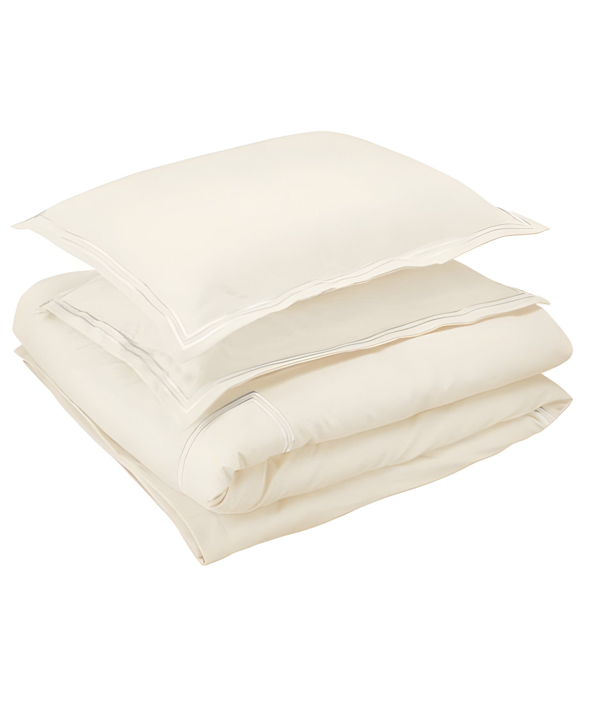 400TC Cotton Luxurious Double Embroidery Sateen Solid Duvet Cover Set