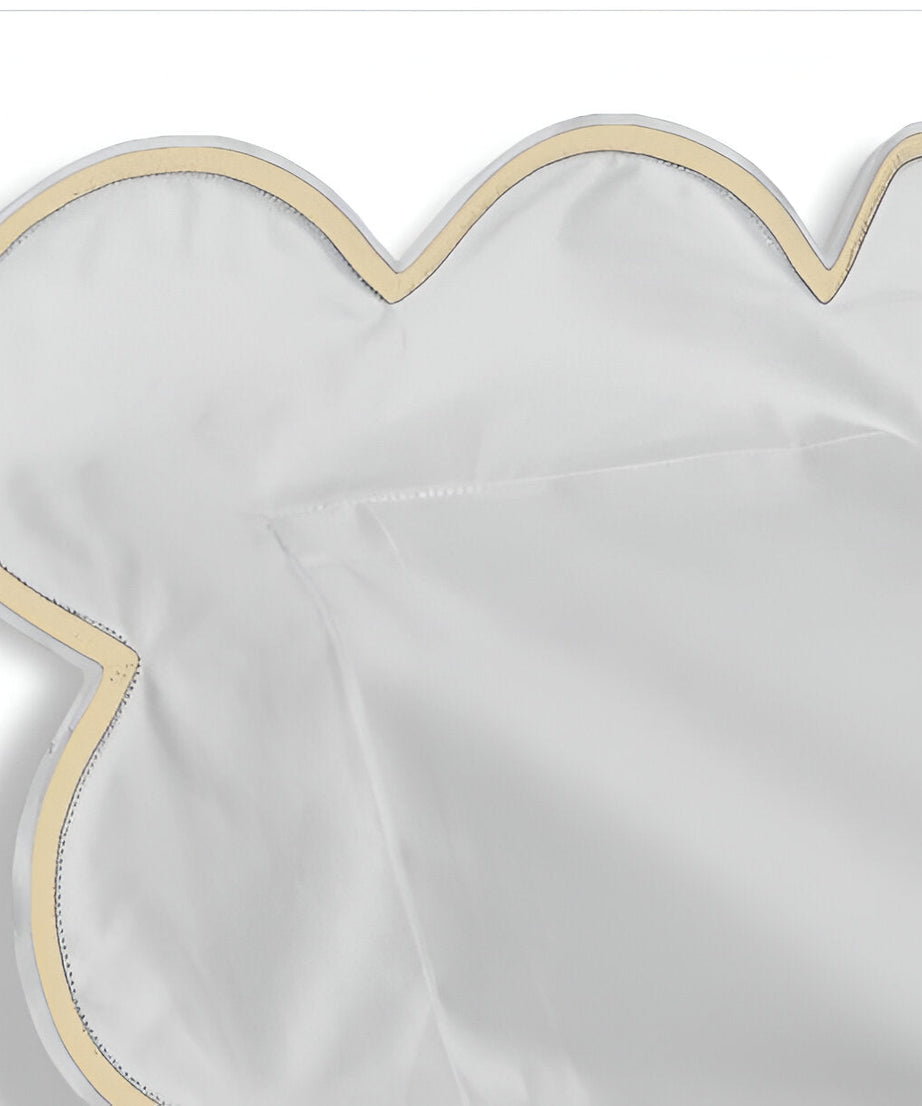 400TC Cotton Scallop Embroidery Sateen Solid Duvet Cover Set