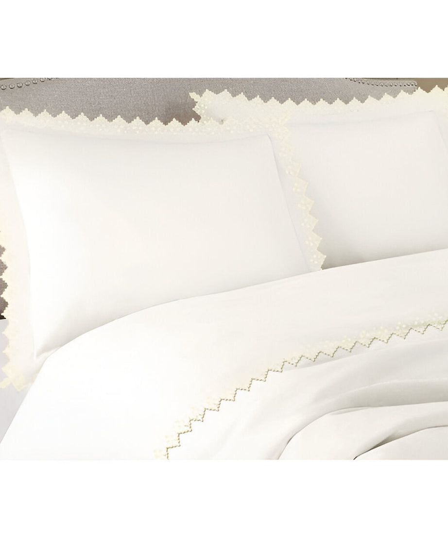 Elegant Flower Embroidered Duvet Cover Set