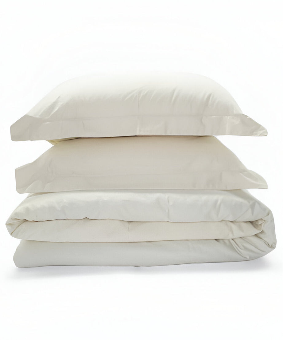 400TC Sateen Solid Cotton Round Duvet Cover Set