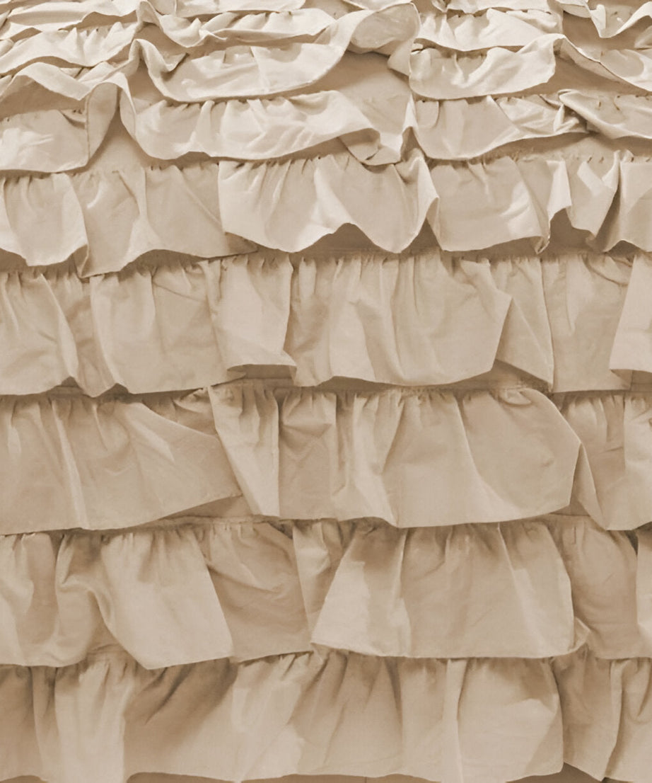 400TC Sateen Solid Cotton Waterfall Ruffle Duvet Cover Set