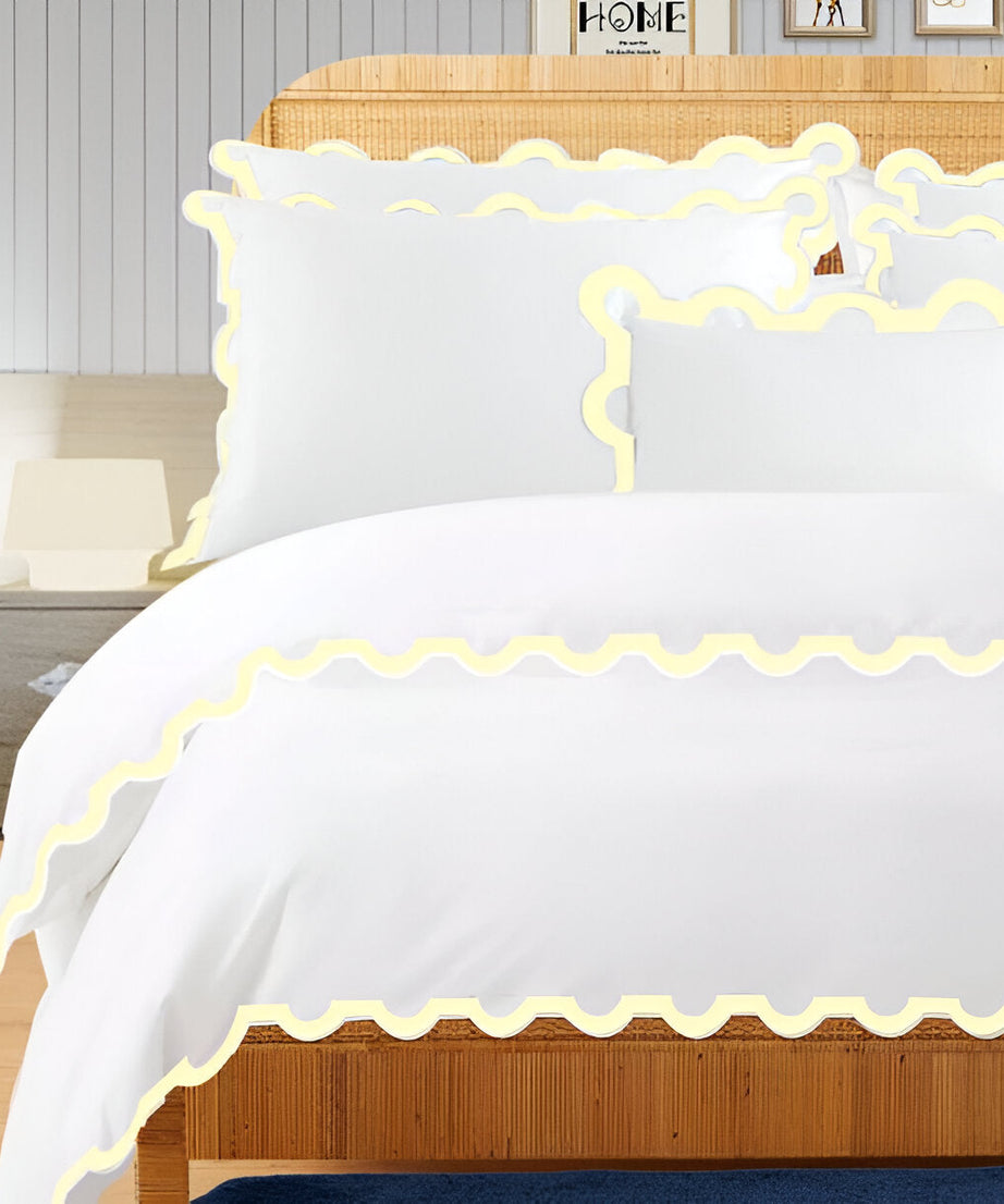 400TC U Shape Applique Embroidery Cotton Duvet Cover Set