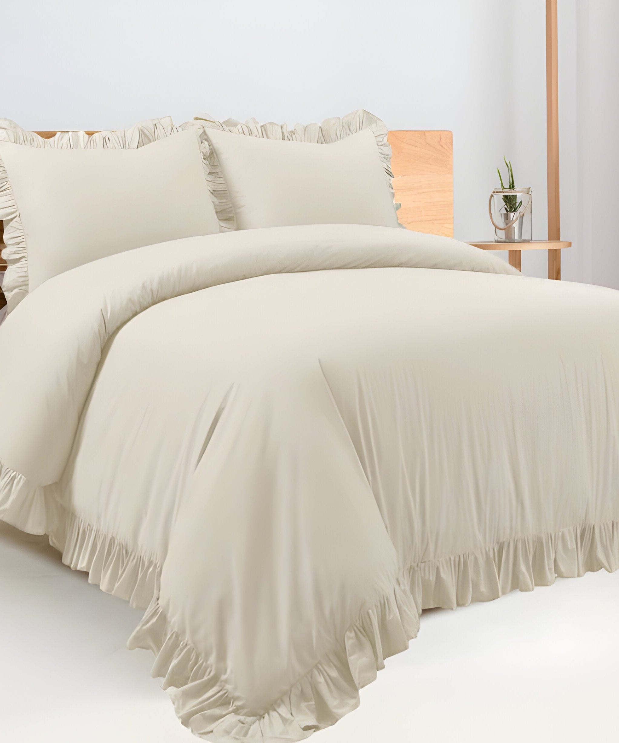 400TC Cotton Sateen Ruffle Duvet Cover Set