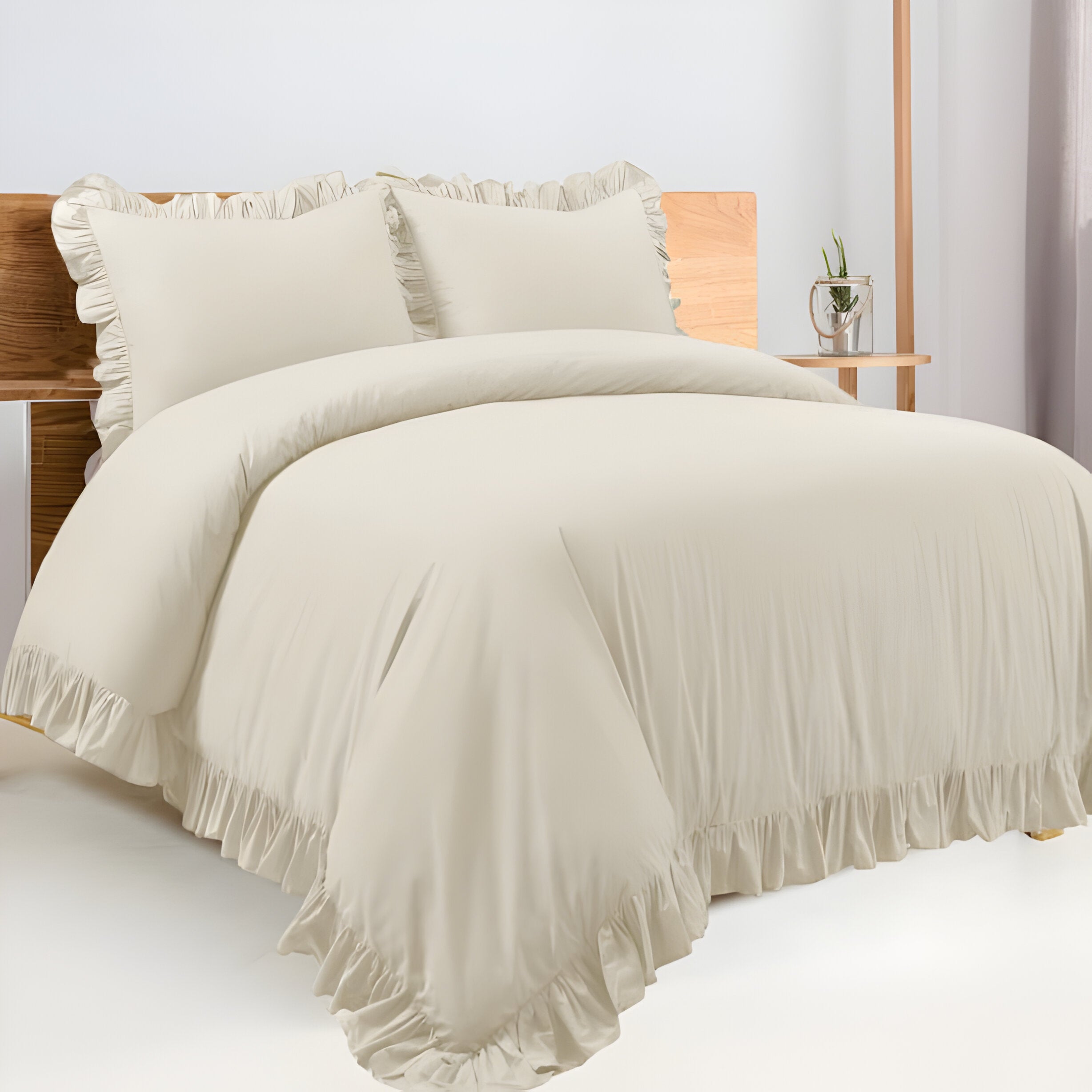 400TC Cotton Sateen Ruffle Duvet Cover Set