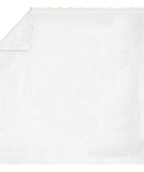 400TC Cotton Scallop Embroidery & Border Sateen Solid Sheet Set