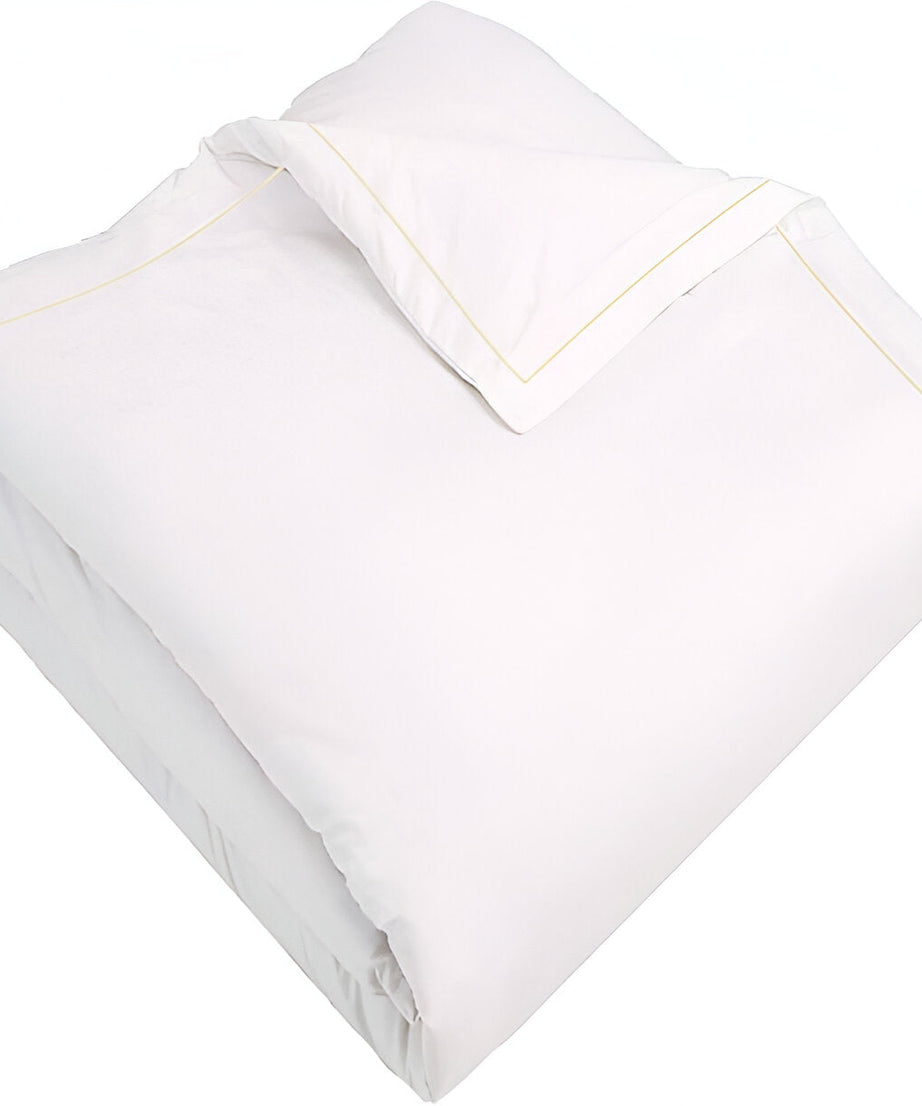 400TC Cotton Single Edge Embroidery Sateen Solid Duvet Cover Set