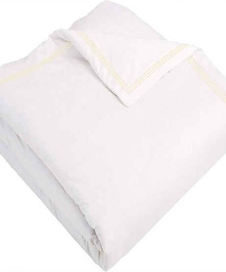 400TC Cotton Triple Edge Embroidery Sateen Solid Duvet Cover Set