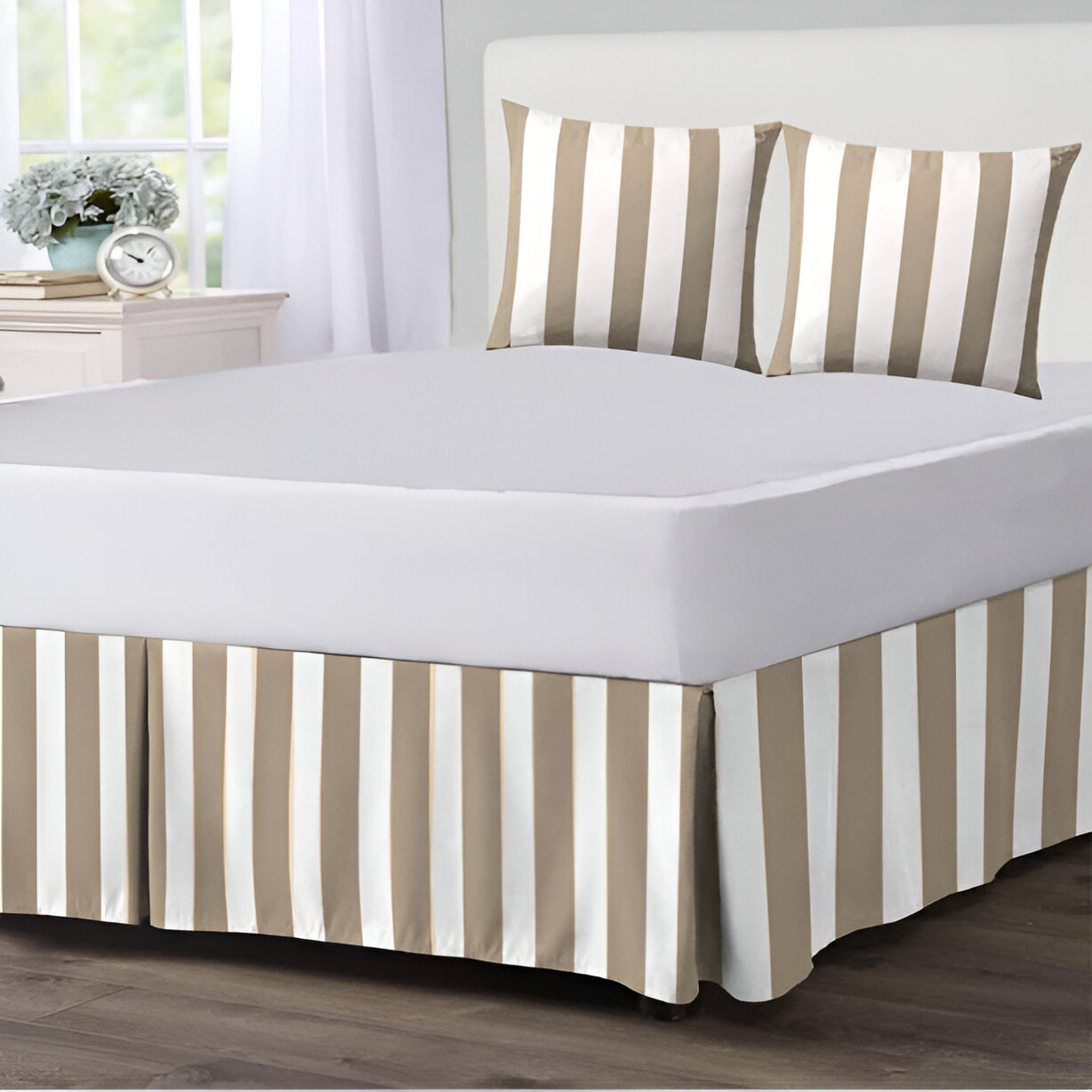 400TC Stripe Border Frame Cotton Sateen Duvet Cover Set