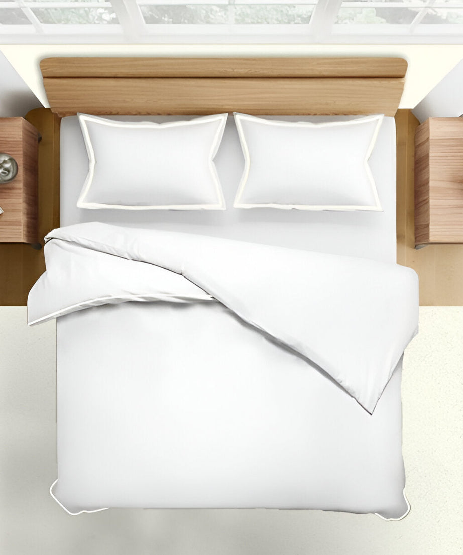 400TC Embroidery Cotton Sateen Solid Duvet Cover Set
