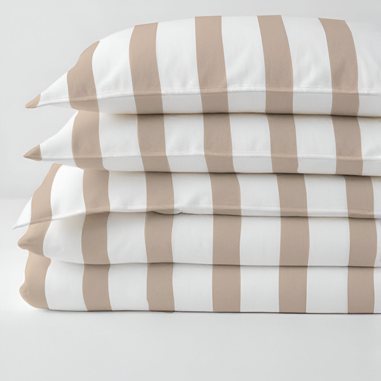 400TC Stripe Border Frame Cotton Sateen Duvet Cover Set