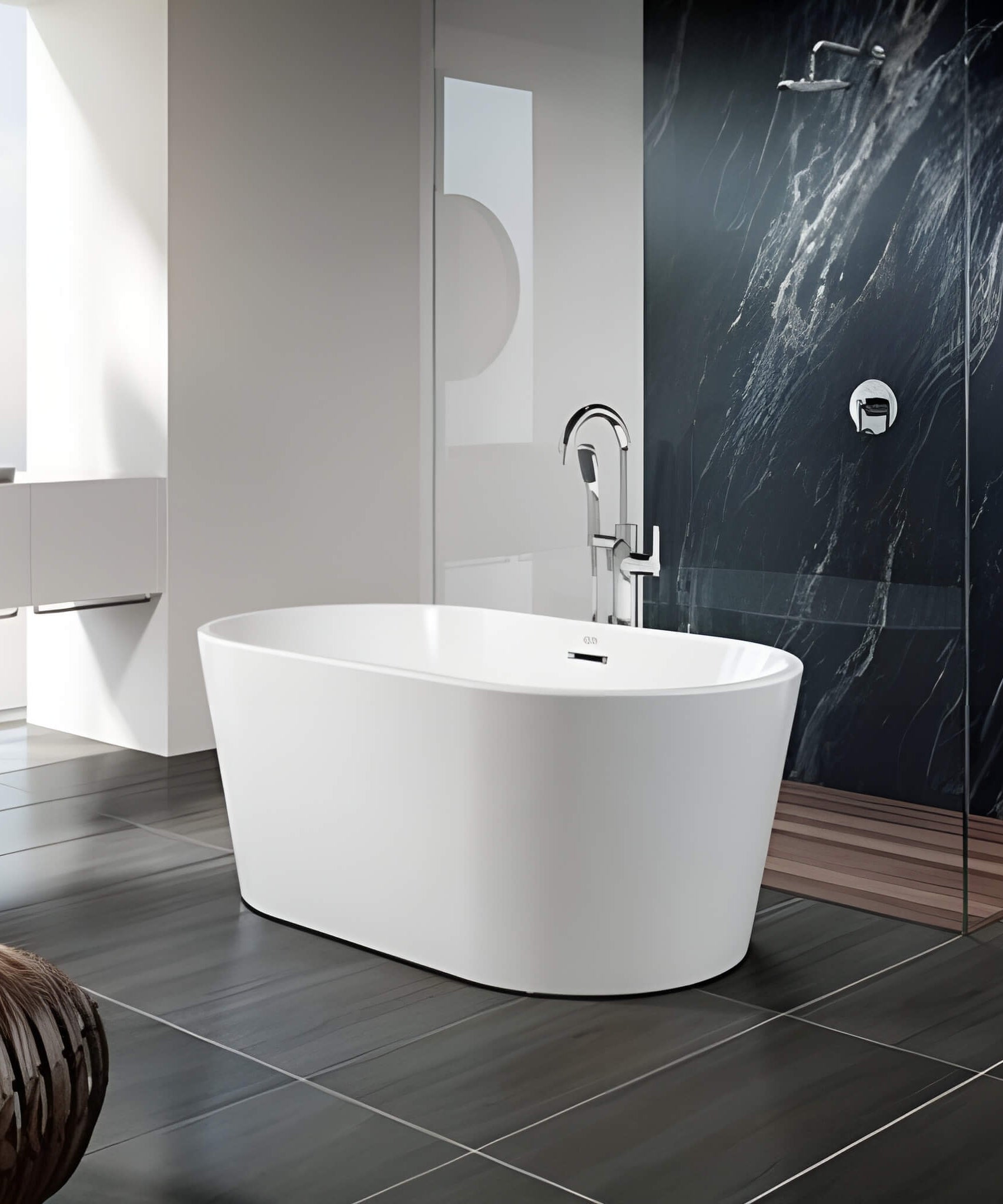 Jacuzzi Celeste 70-Inch Freestanding Ergonomic Soaking Tub [JCEF7032BCXXXXW/G] (SAK50243)