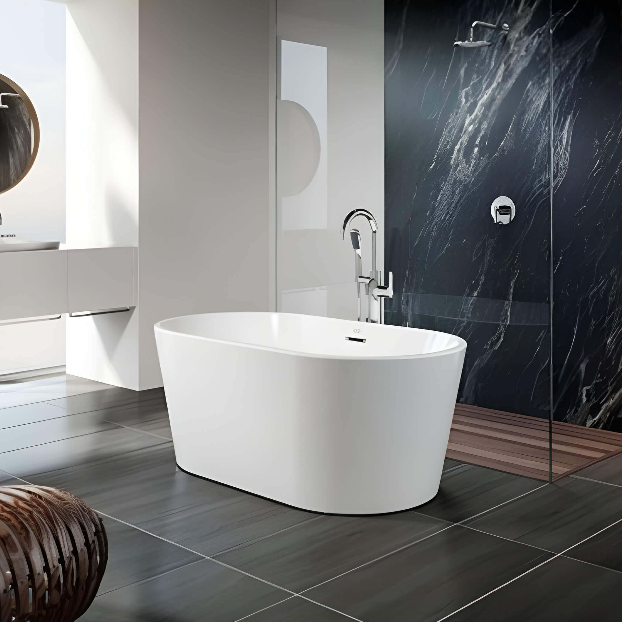 Jacuzzi Celeste 70-Inch Freestanding Ergonomic Soaking Tub [JCEF7032BCXXXXW/G] (SAK50243)