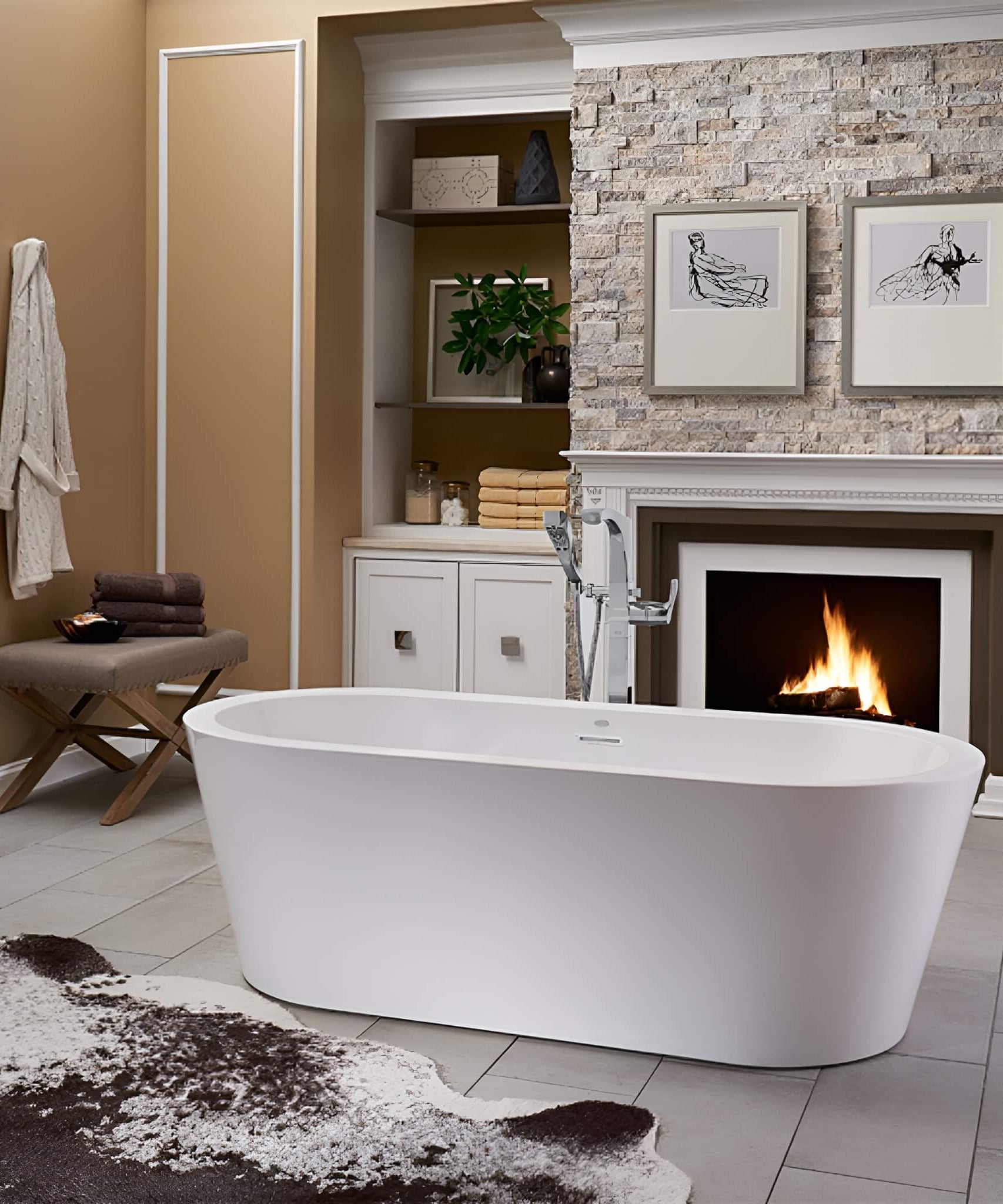 Jacuzzi Celeste 70-Inch Freestanding Ergonomic Soaking Tub [JCEF7032BCXXXXW/G] (SAK50243)
