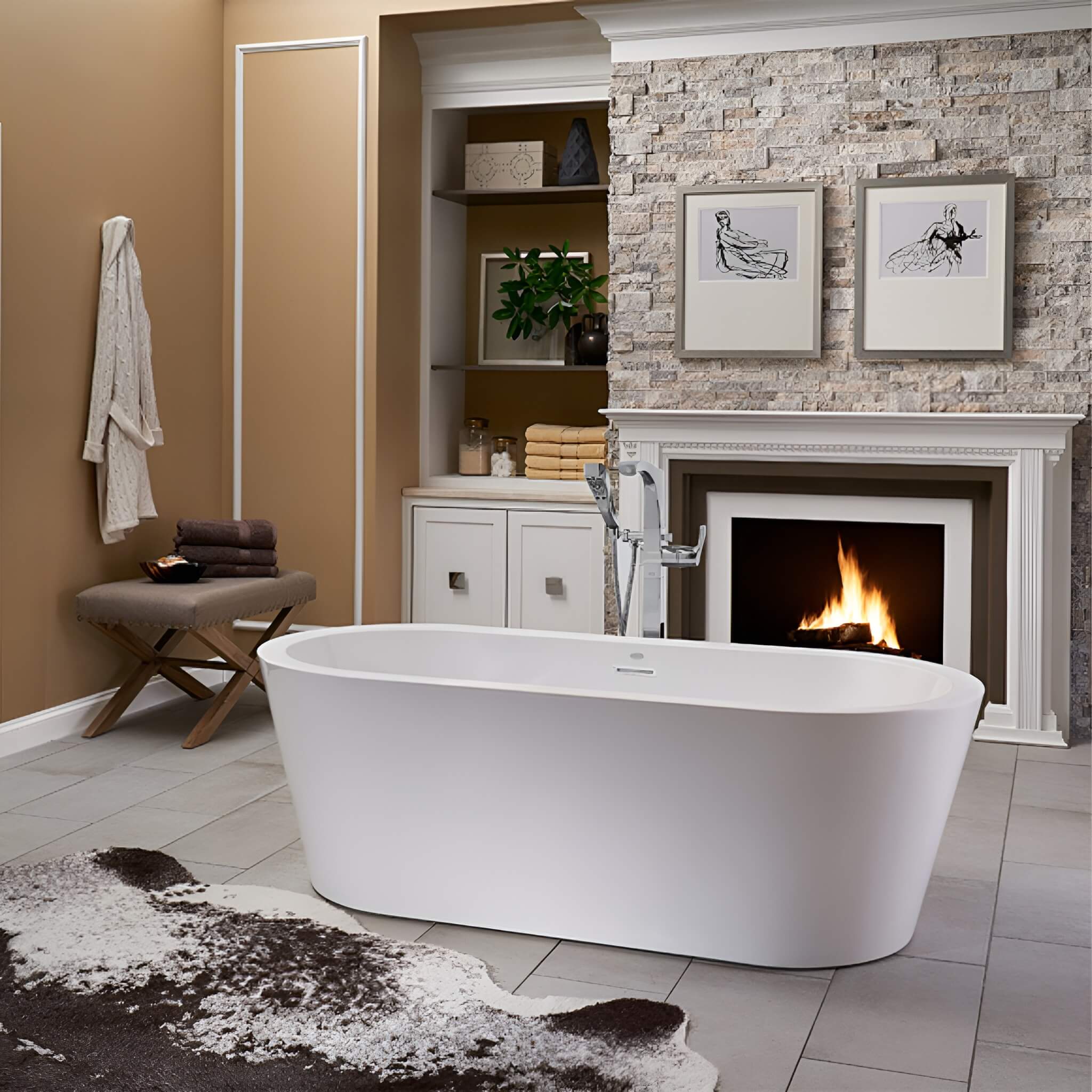 Jacuzzi Celeste 70-Inch Freestanding Ergonomic Soaking Tub [JCEF7032BCXXXXW/G] (SAK50243)