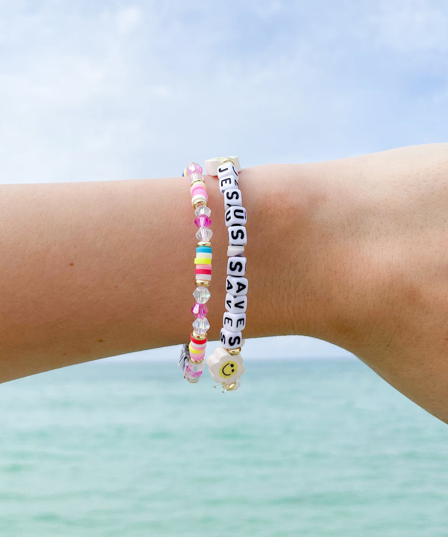 Jesus Saves Letter Bracelet