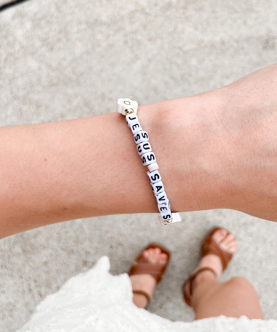 Jesus Saves Letter Bracelet