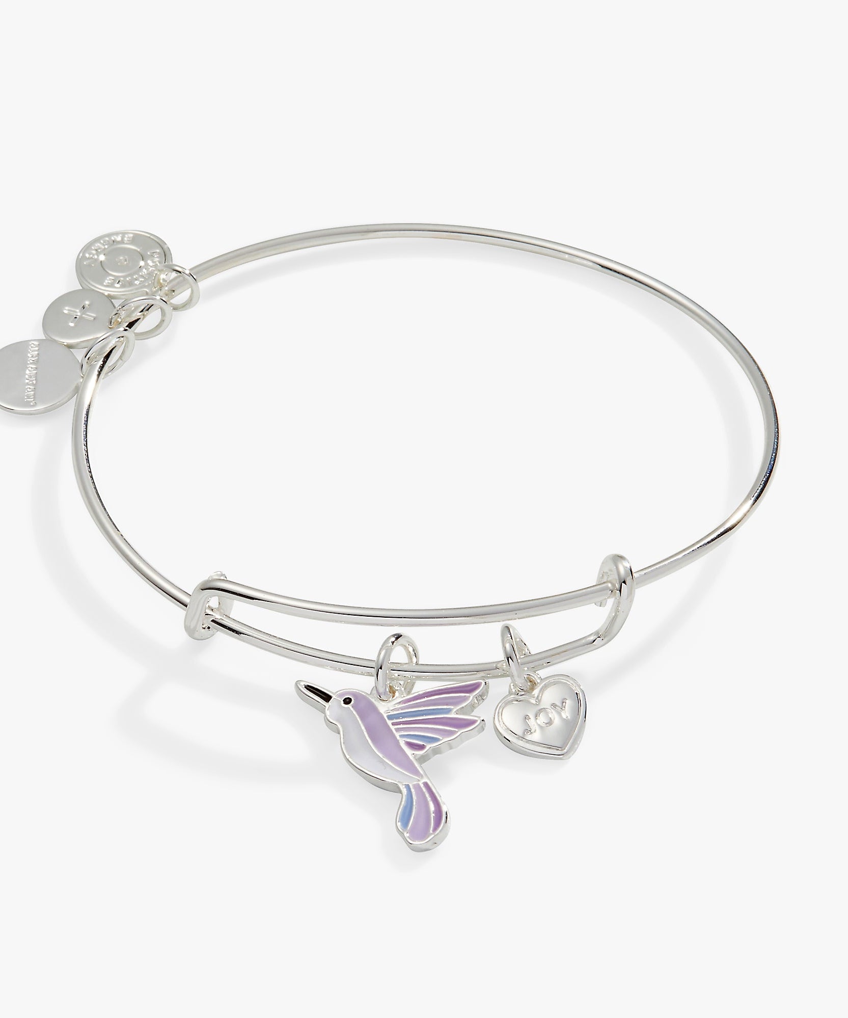 'Joy' Hummingbird Duo Charm Bangle Bracelet