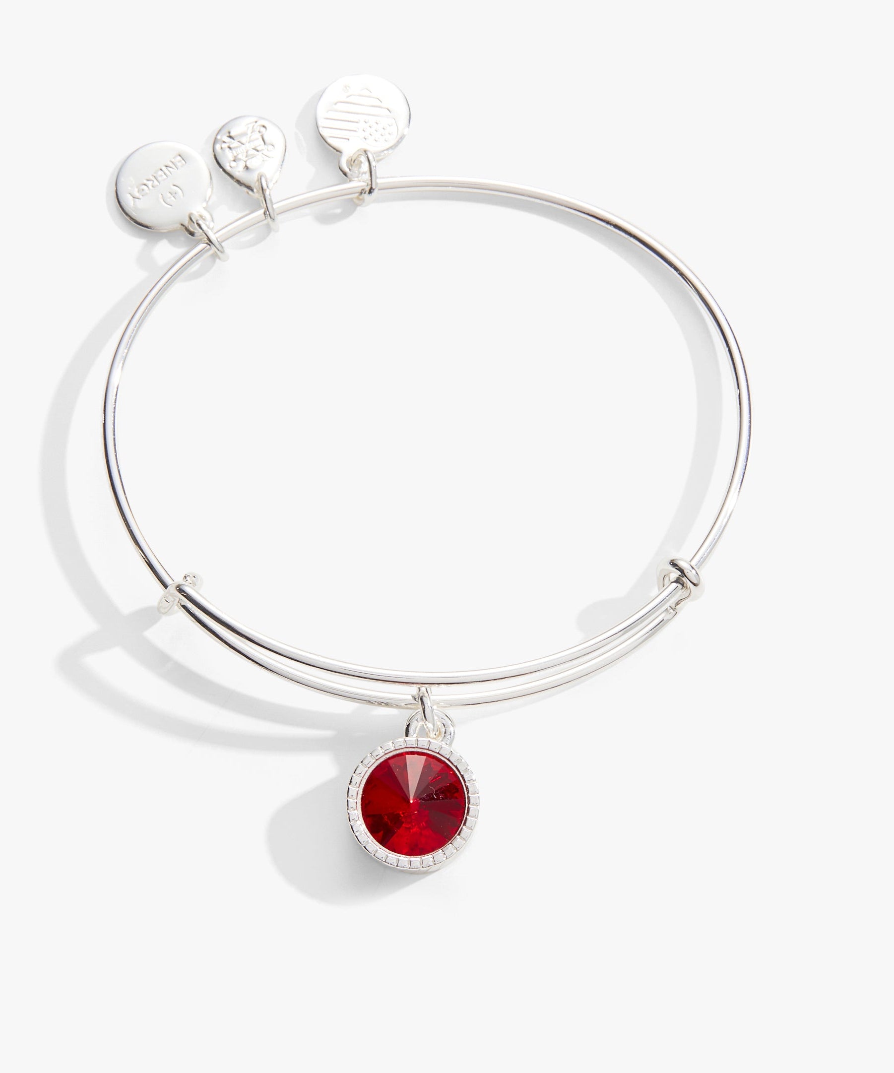 July Birthstone Charm Bangle, Ruby