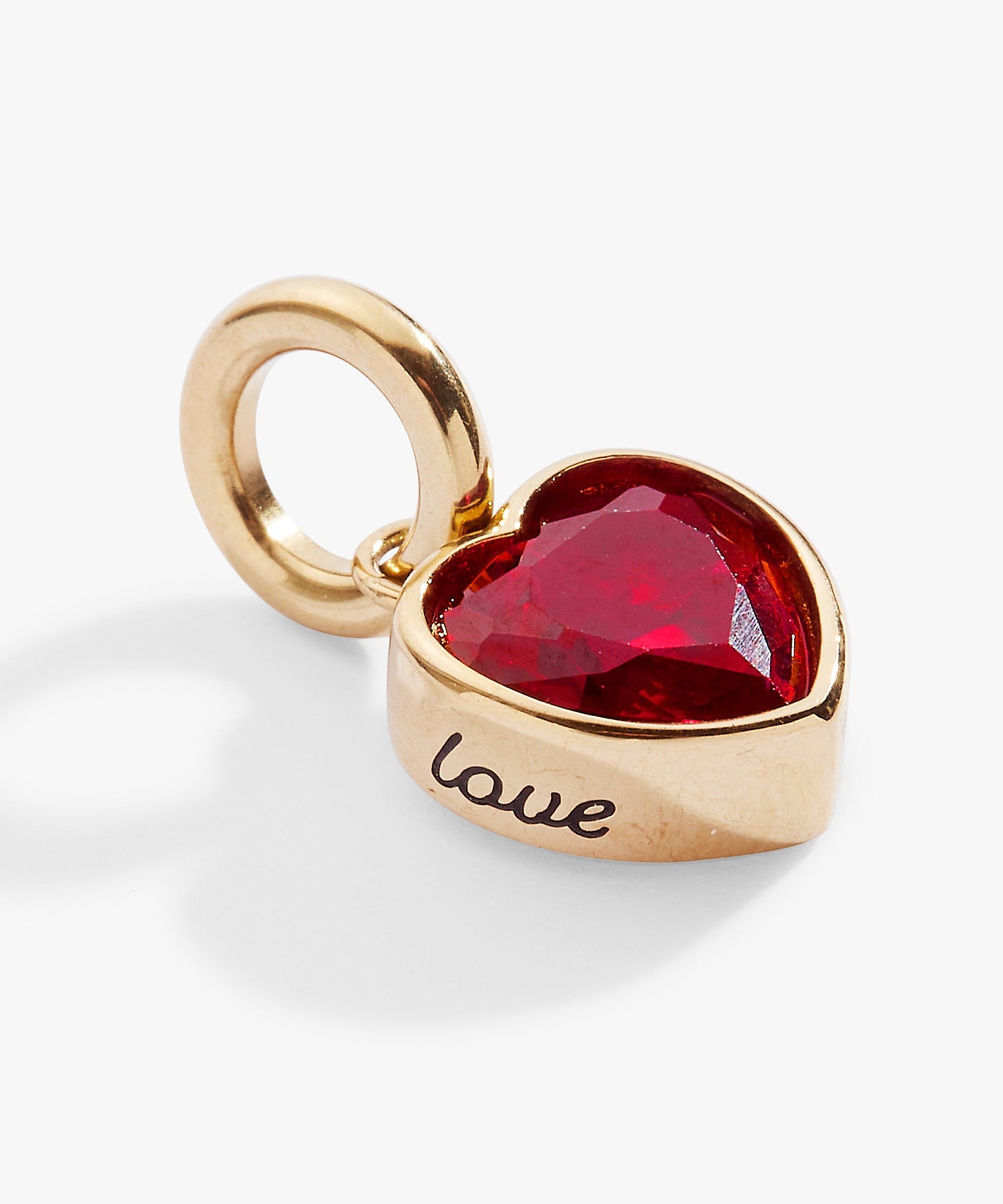 July 'Love' Heart Birthstone Charm