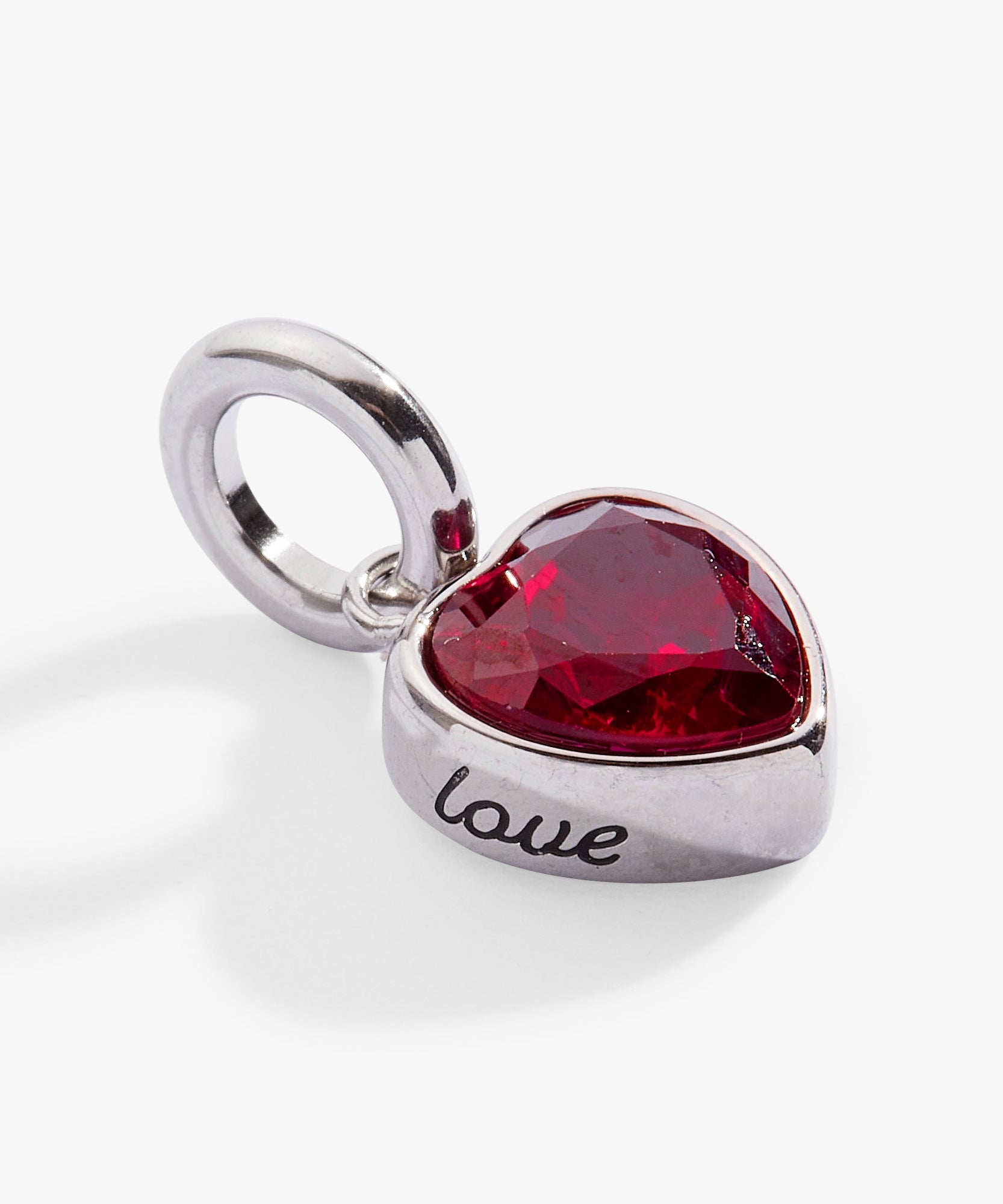 July 'Love' Heart Birthstone Charm