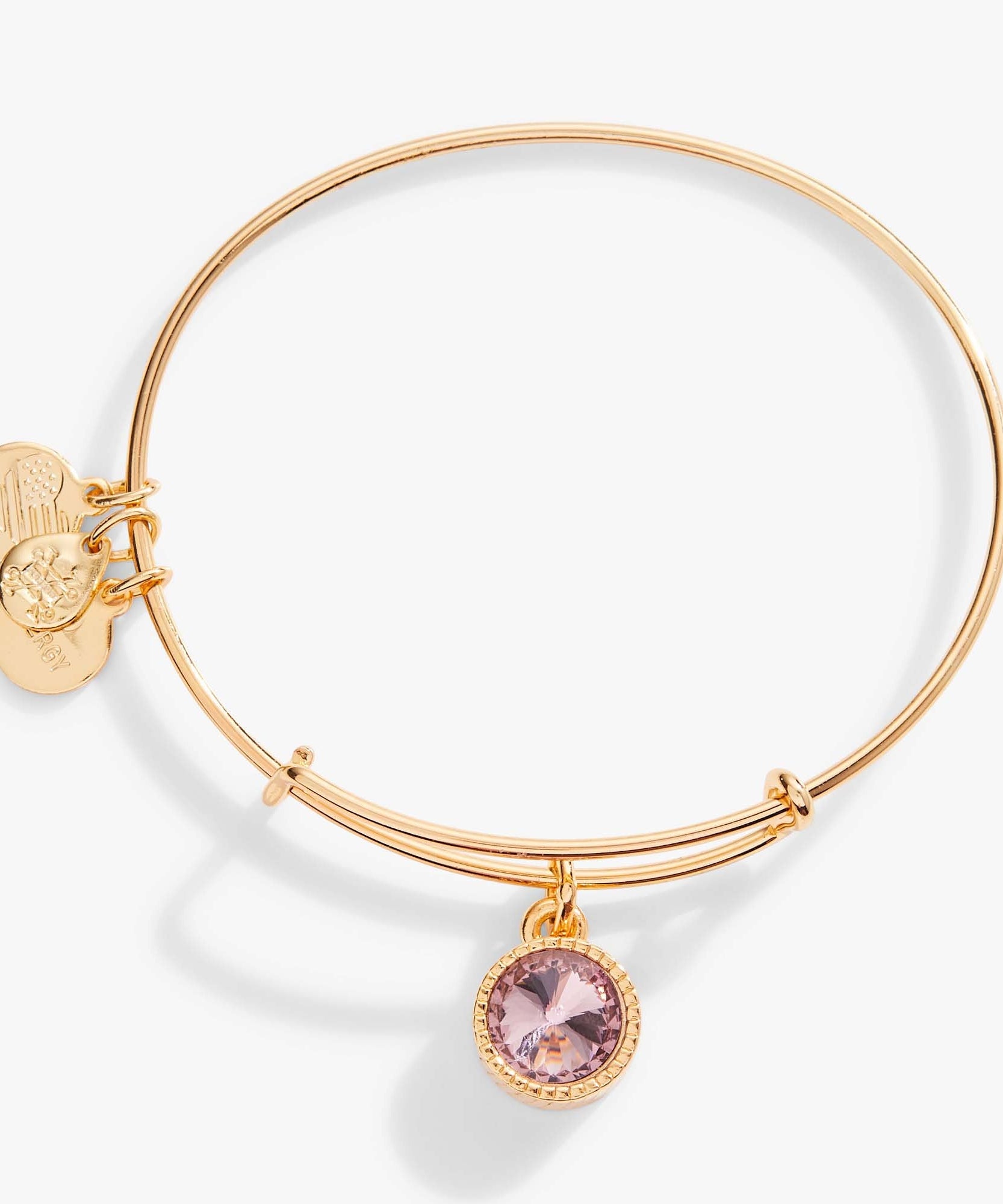 June Birthstone Charm Bangle, Light Amethyst