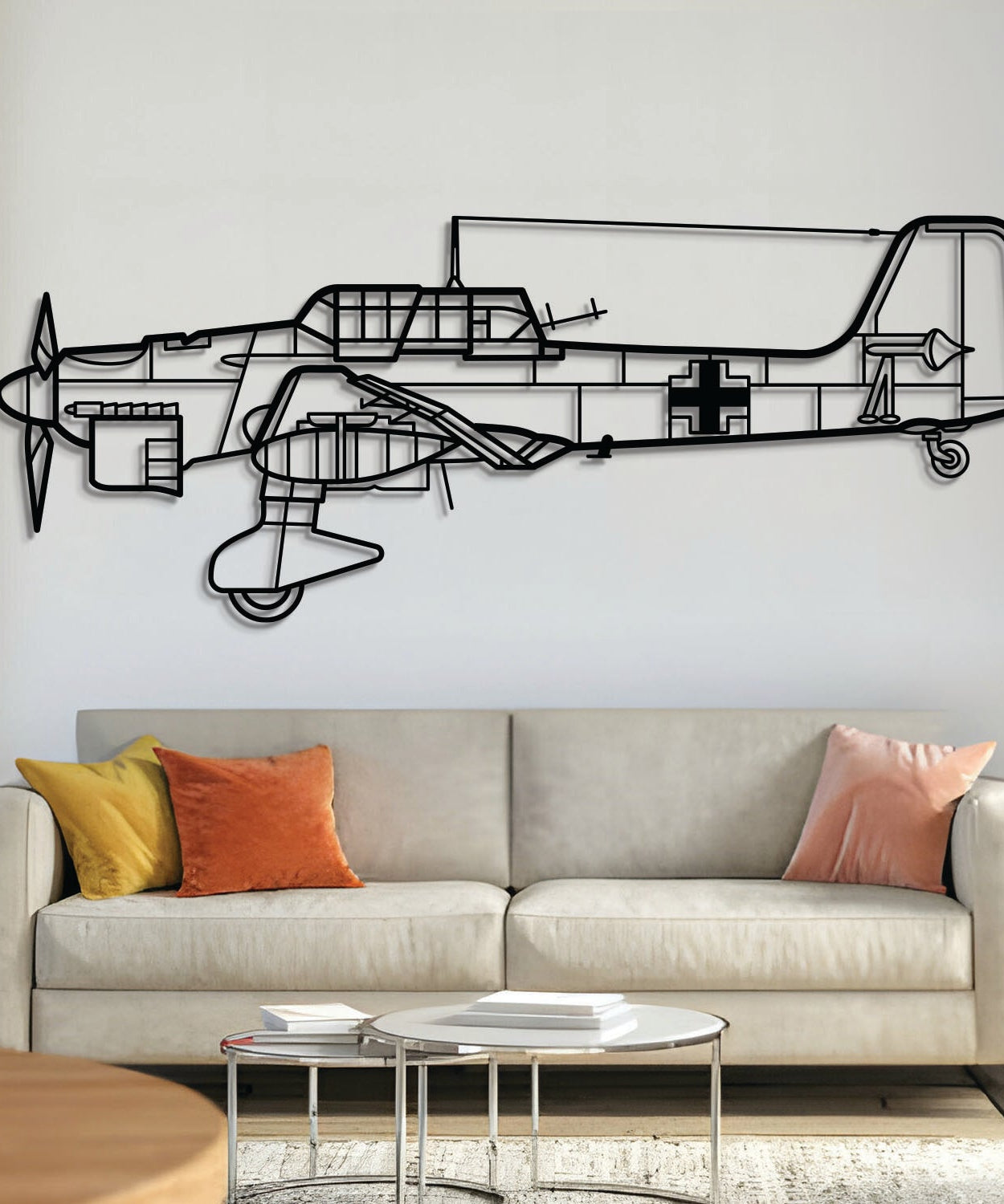 Stuka JU-87 Metallflugzeug Wandbild - NCP0138
