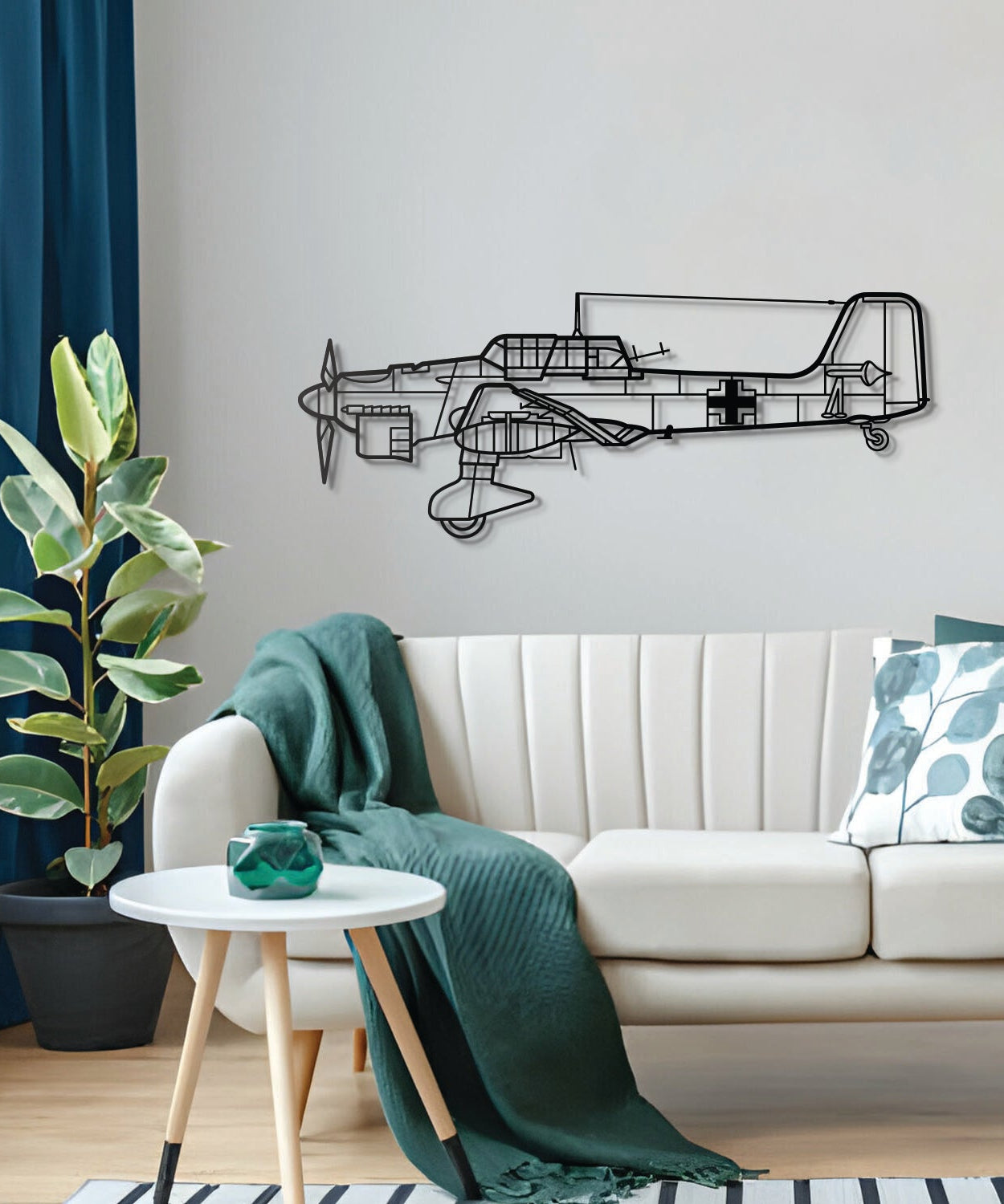Stuka JU-87 Metallflugzeug Wandbild - NCP0138