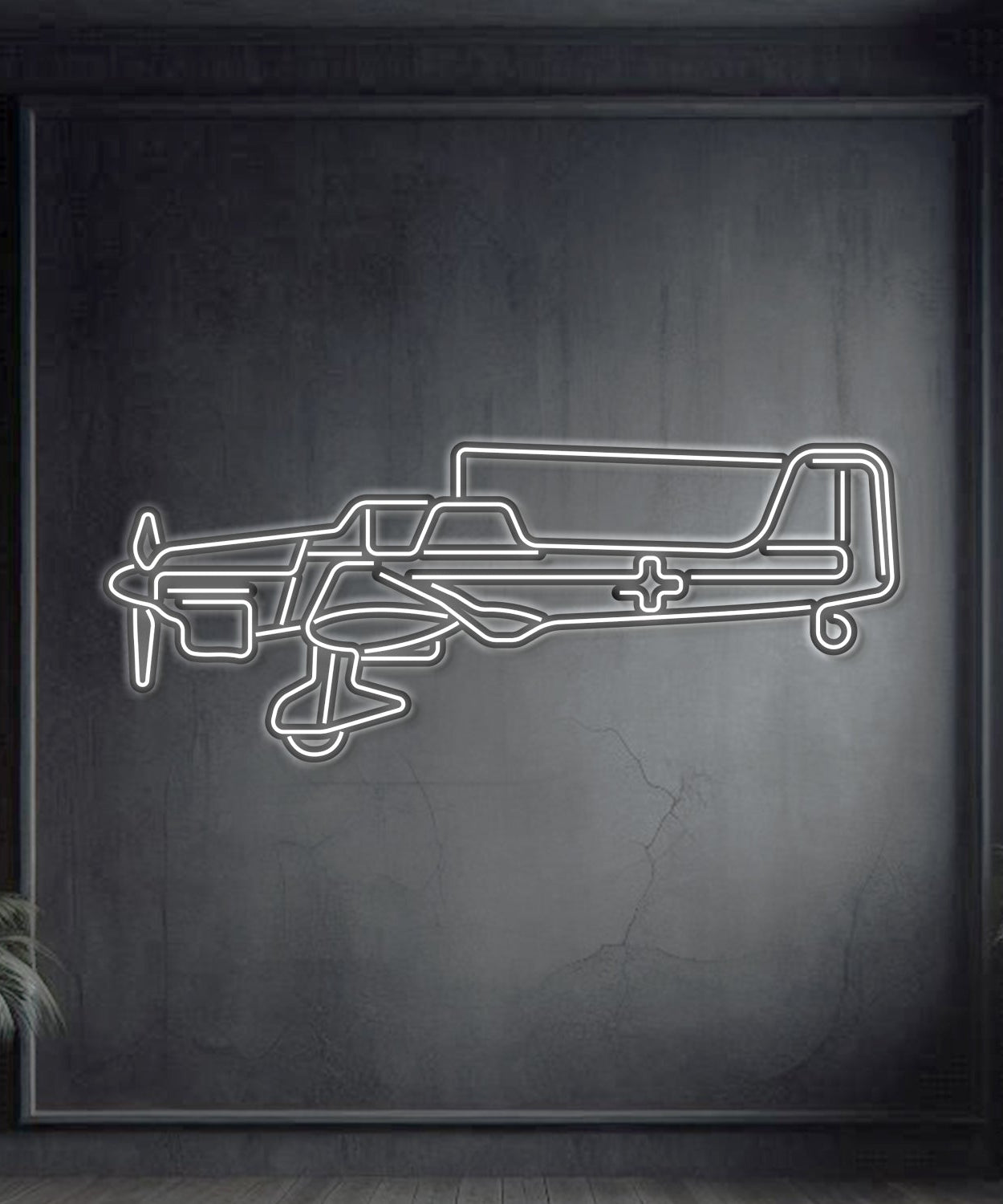 Stuka JU-87 Metall Neon Flugzeug Wandkunst - NCN0064