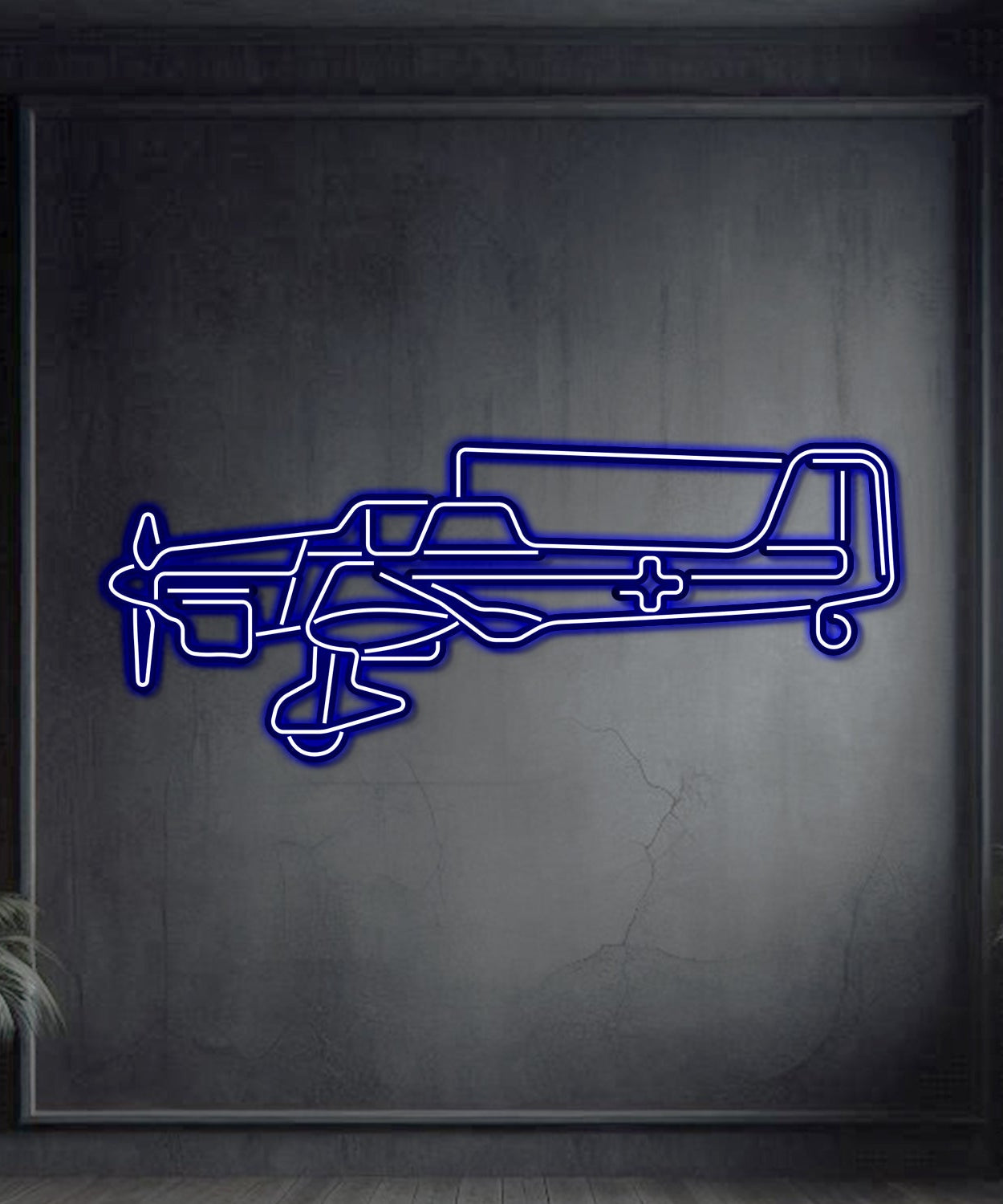 Stuka JU-87 Metall Neon Flugzeug Wandkunst - NCN0064