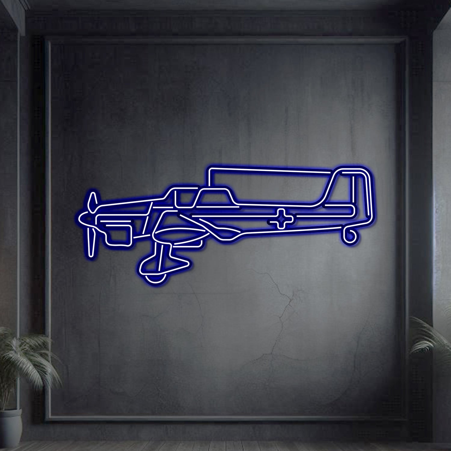 Stuka JU-87 Metall Neon Flugzeug Wandkunst - NCN0064