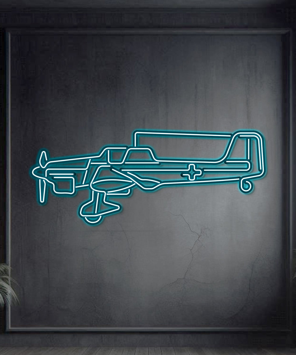 Stuka JU-87 Metall Neon Flugzeug Wandkunst - NCN0064