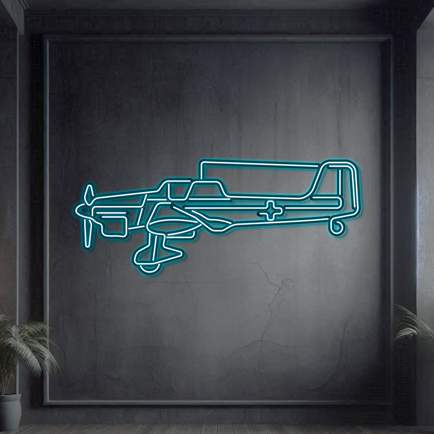 Stuka JU-87 Metall Neon Flugzeug Wandkunst - NCN0064