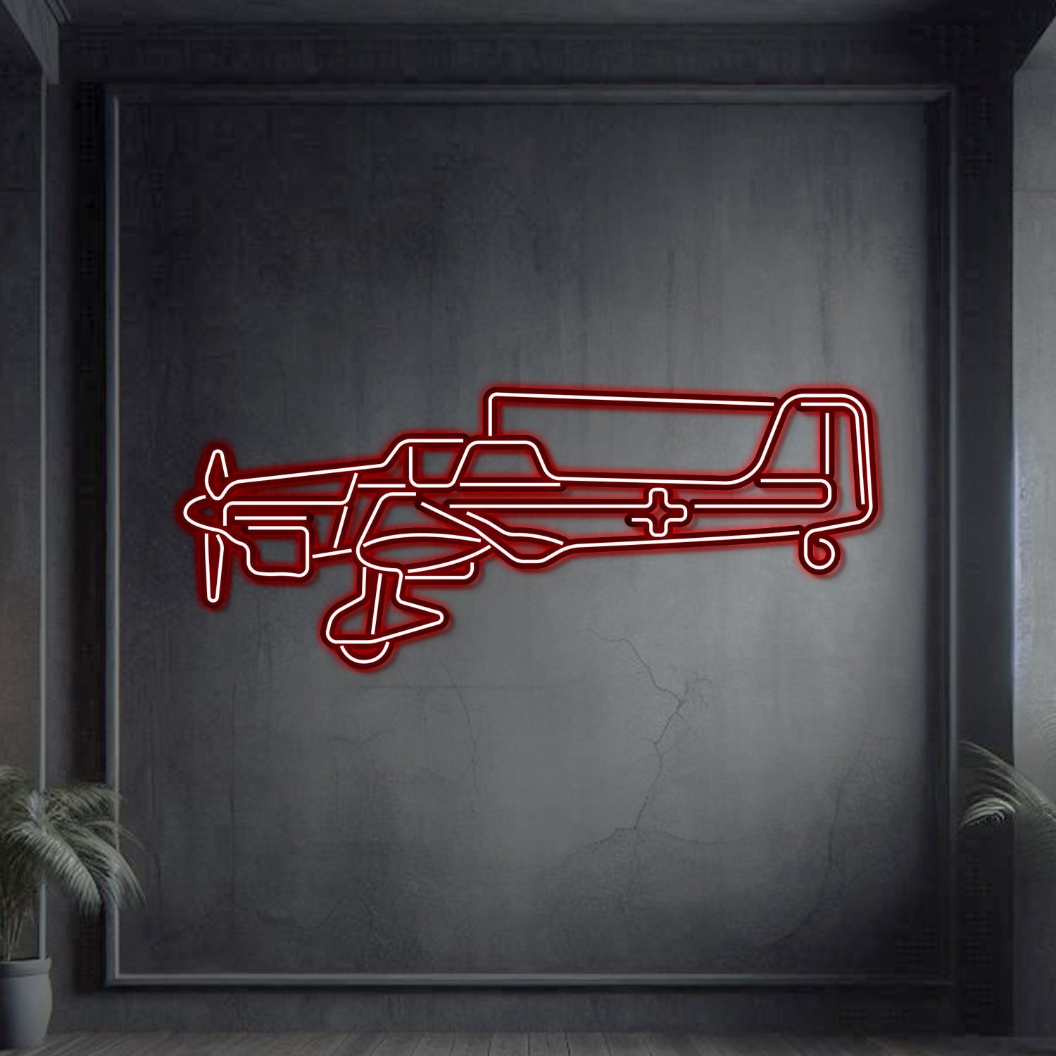 Stuka JU-87 Metall Neon Flugzeug Wandkunst - NCN0064