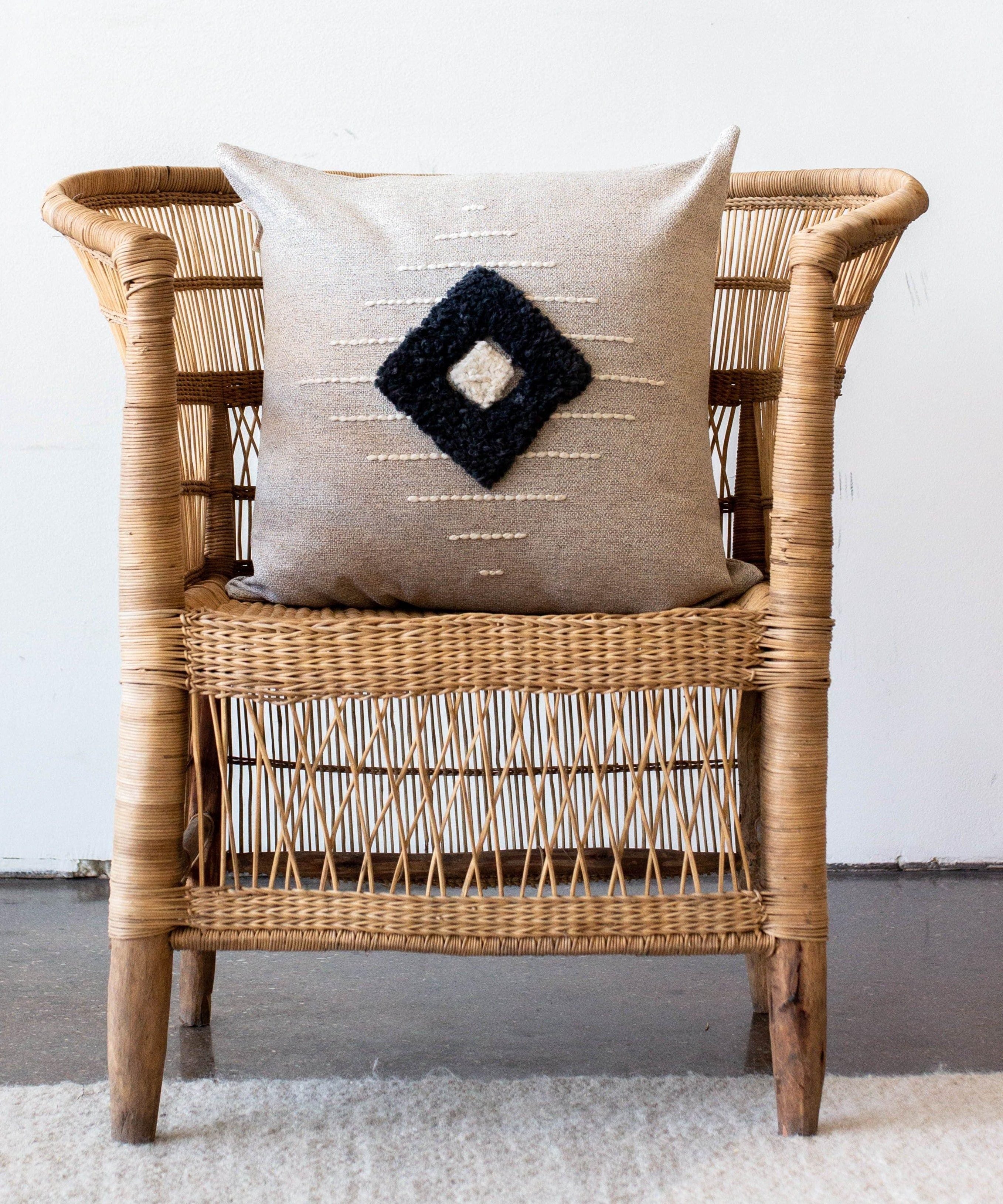 Khanya Throw Pillow in Grey and White