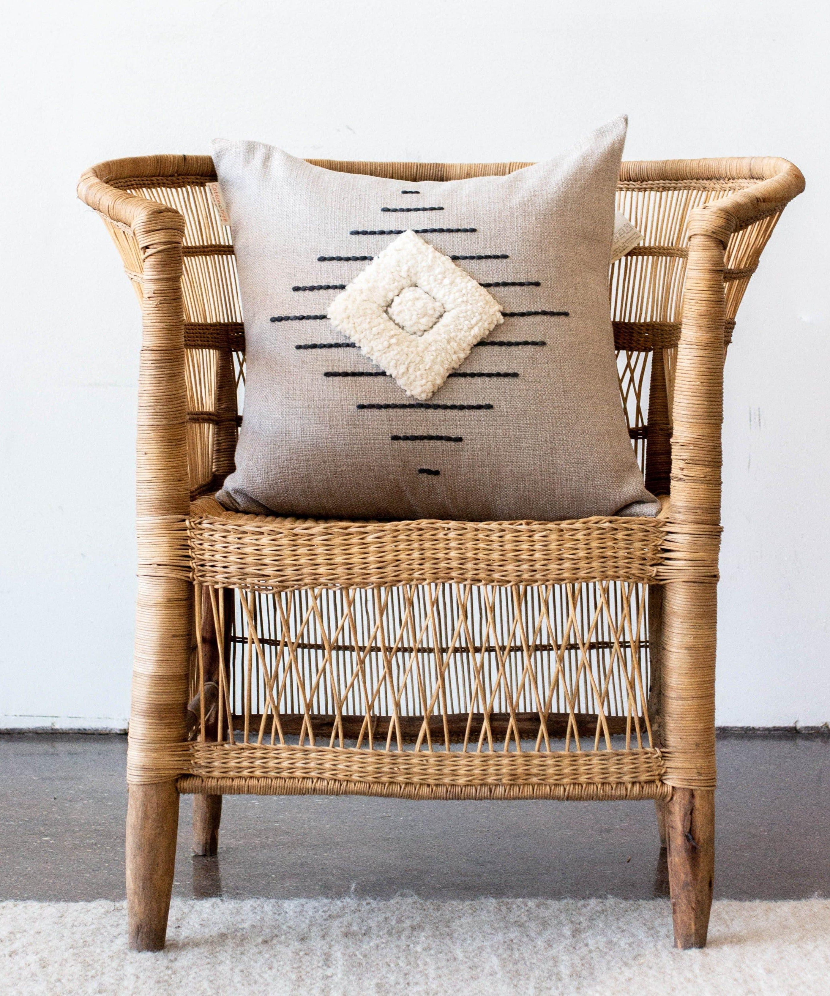 Khanya Throw Pillow in Grey and White