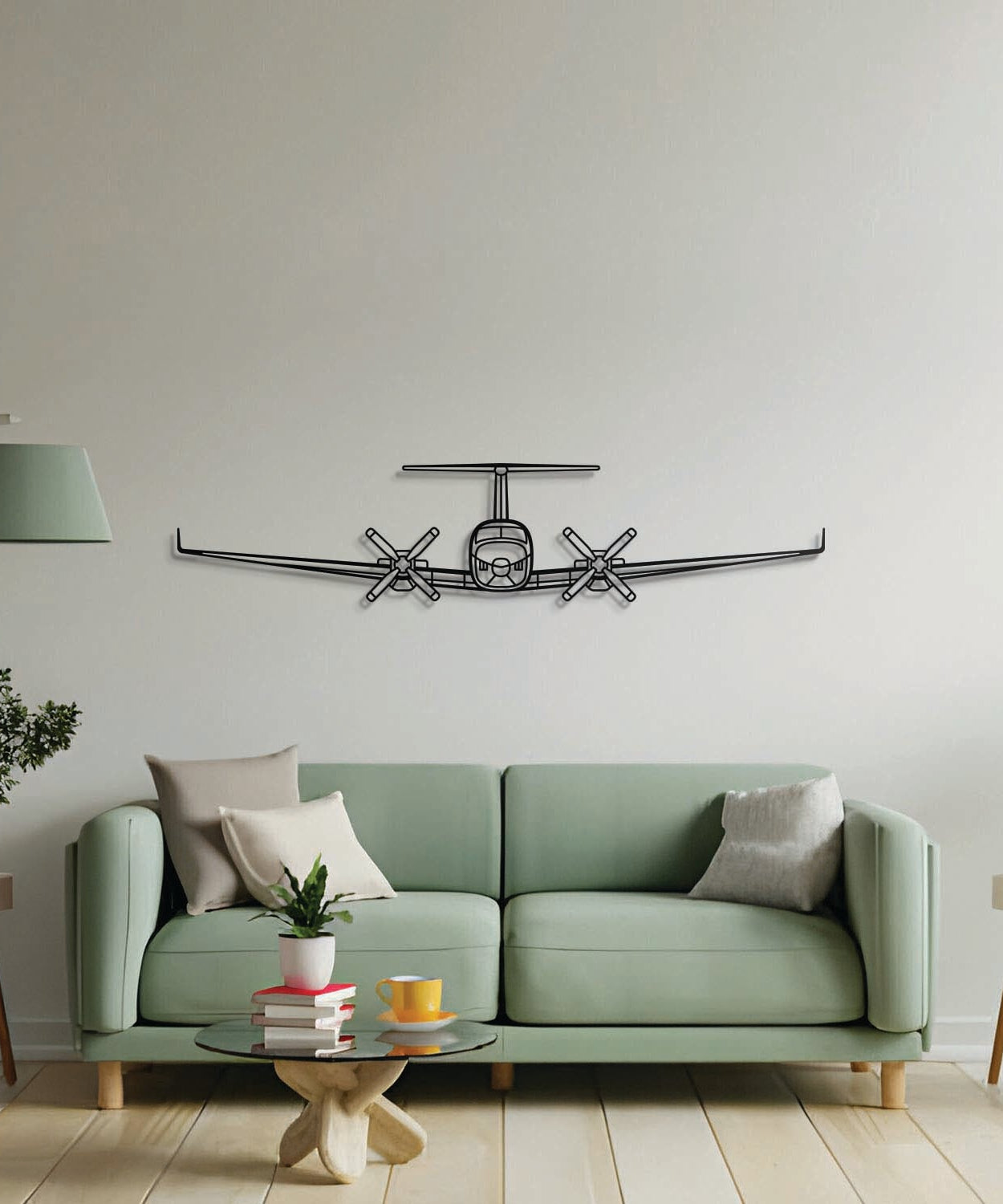 King Air 200 Front Metall Flugzeug Wandkunst - NCP0432