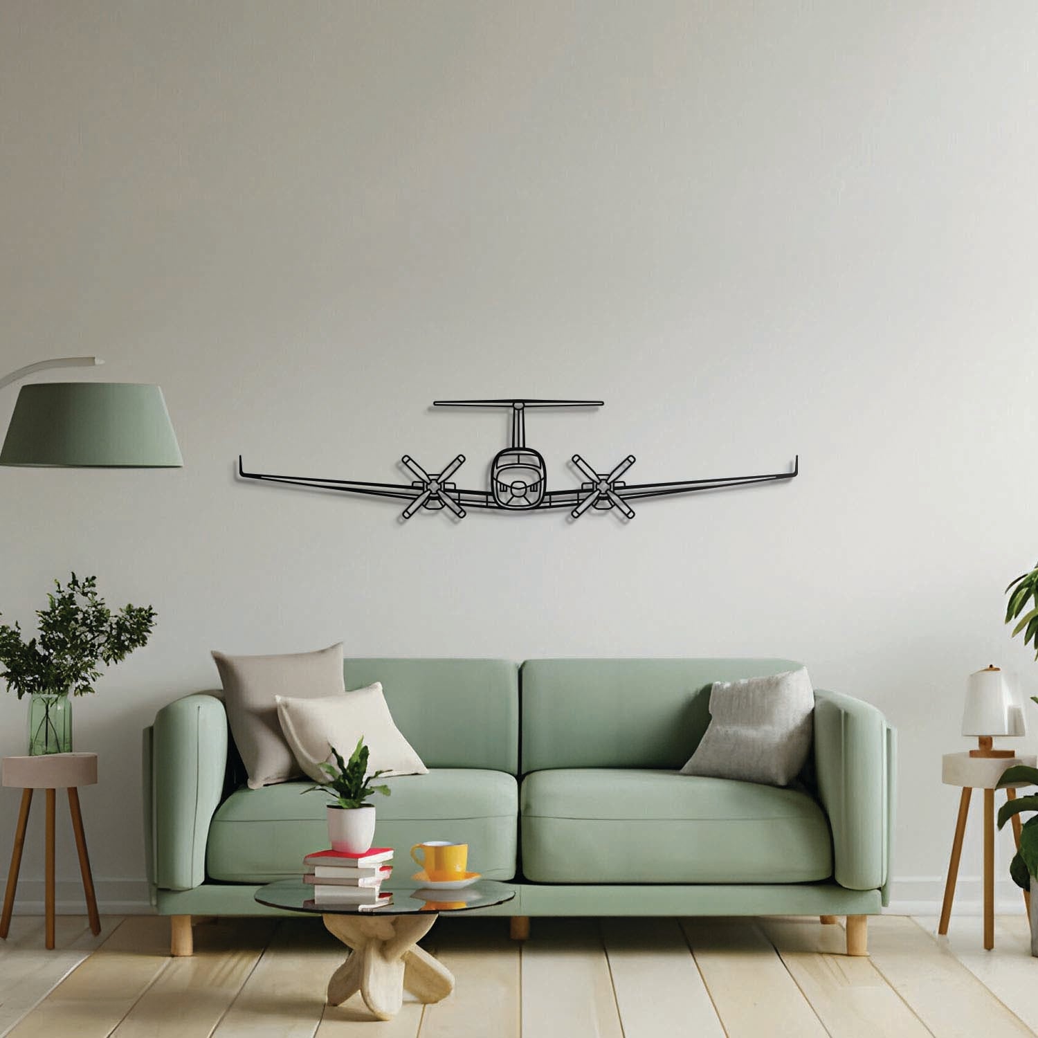 King Air 200 Front Metal Aircraft Wall Art - NCP0432