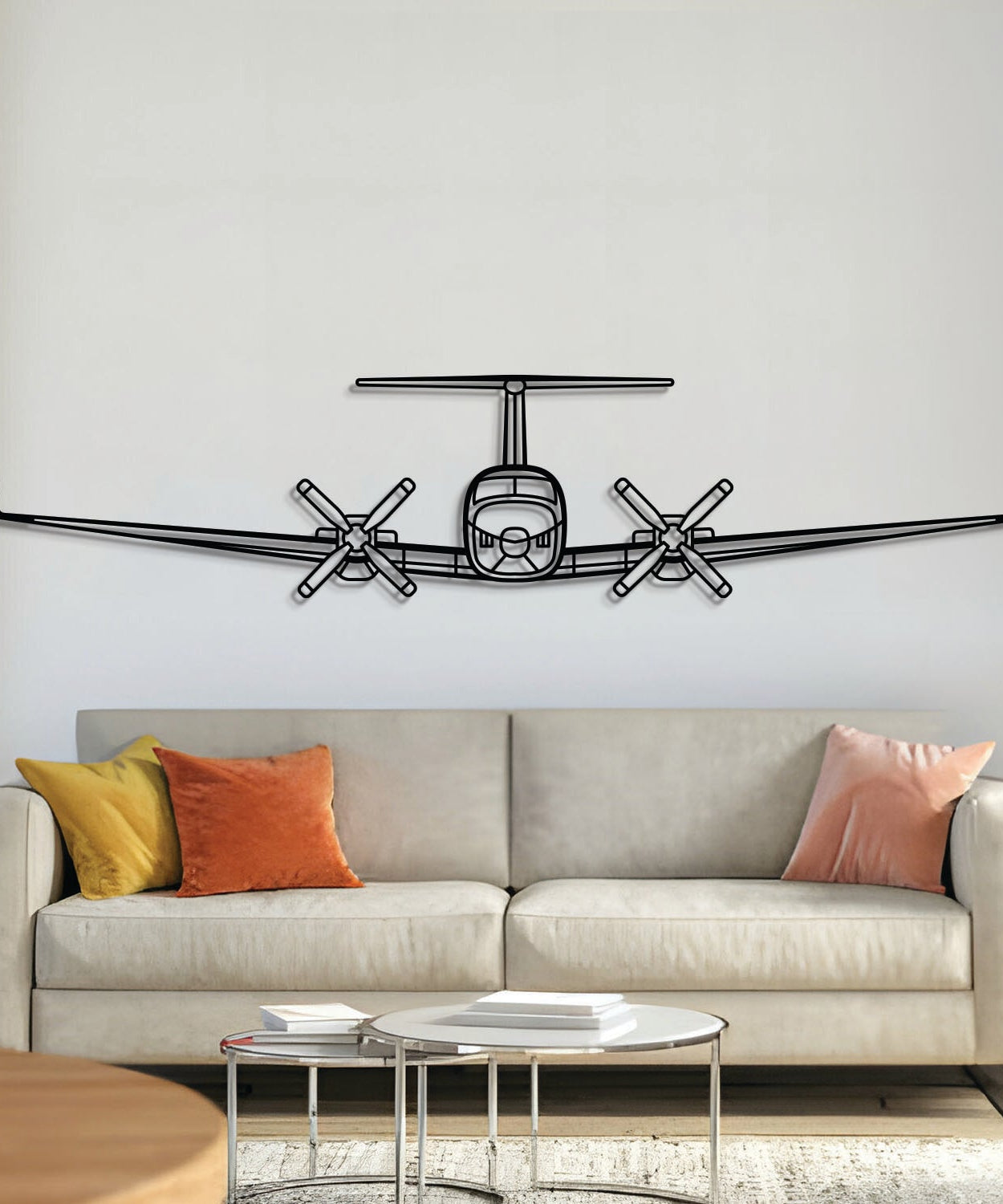 King Air 200 Front Metall Flugzeug Wandkunst - NCP0432