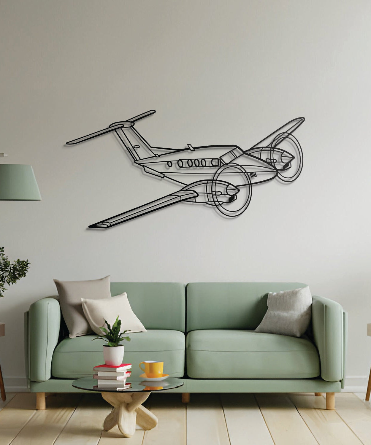 King Air F90 Winkelblech Flugzeug Wandkunst - NCP0388