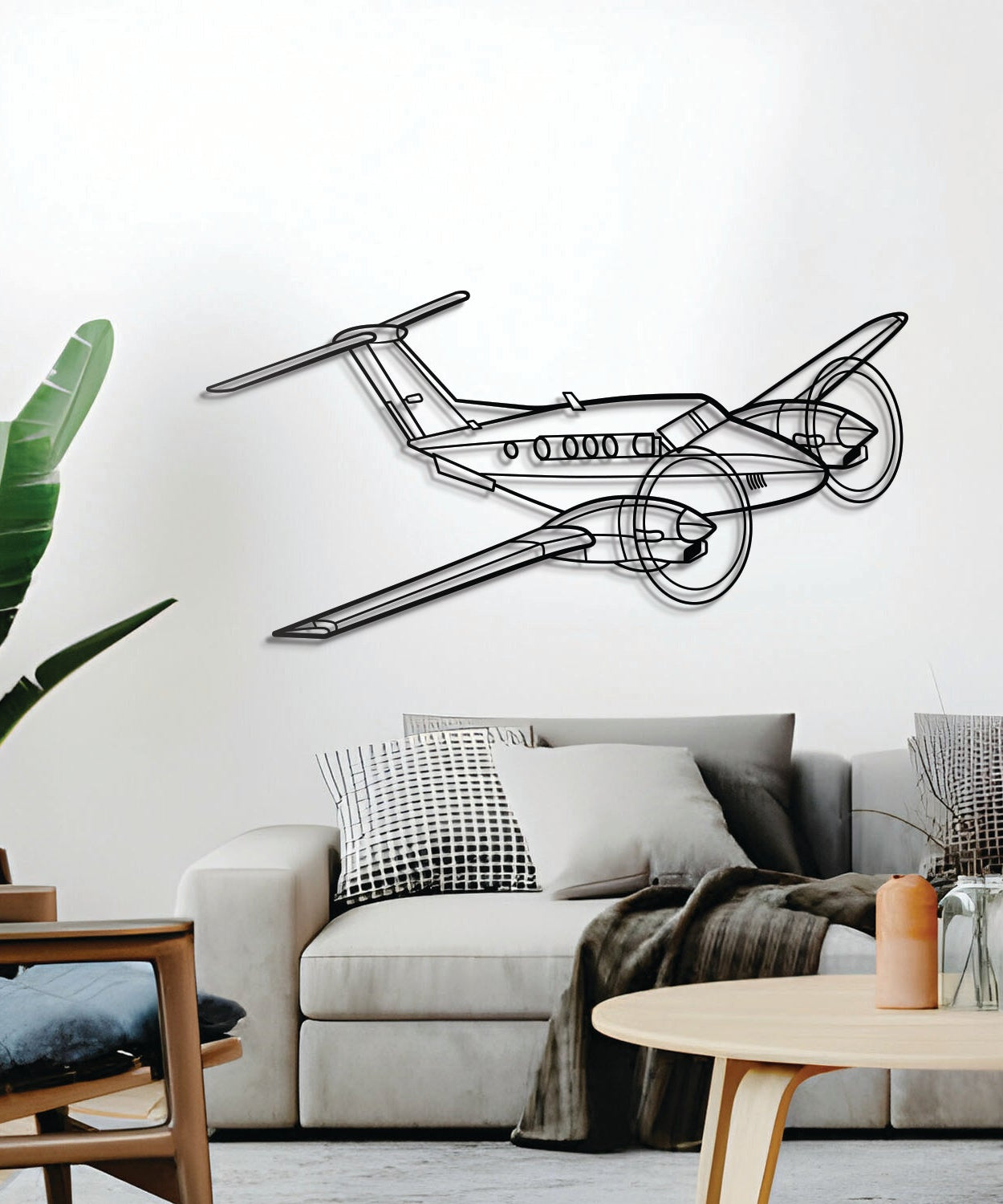 King Air F90 Winkelblech Flugzeug Wandkunst - NCP0388