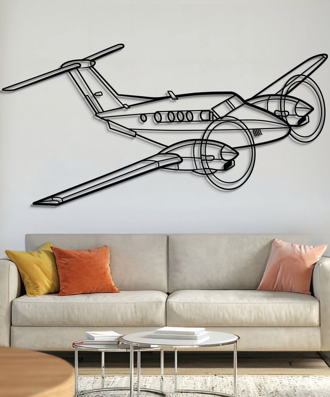 King Air F90 Winkelblech Flugzeug Wandkunst - NCP0388