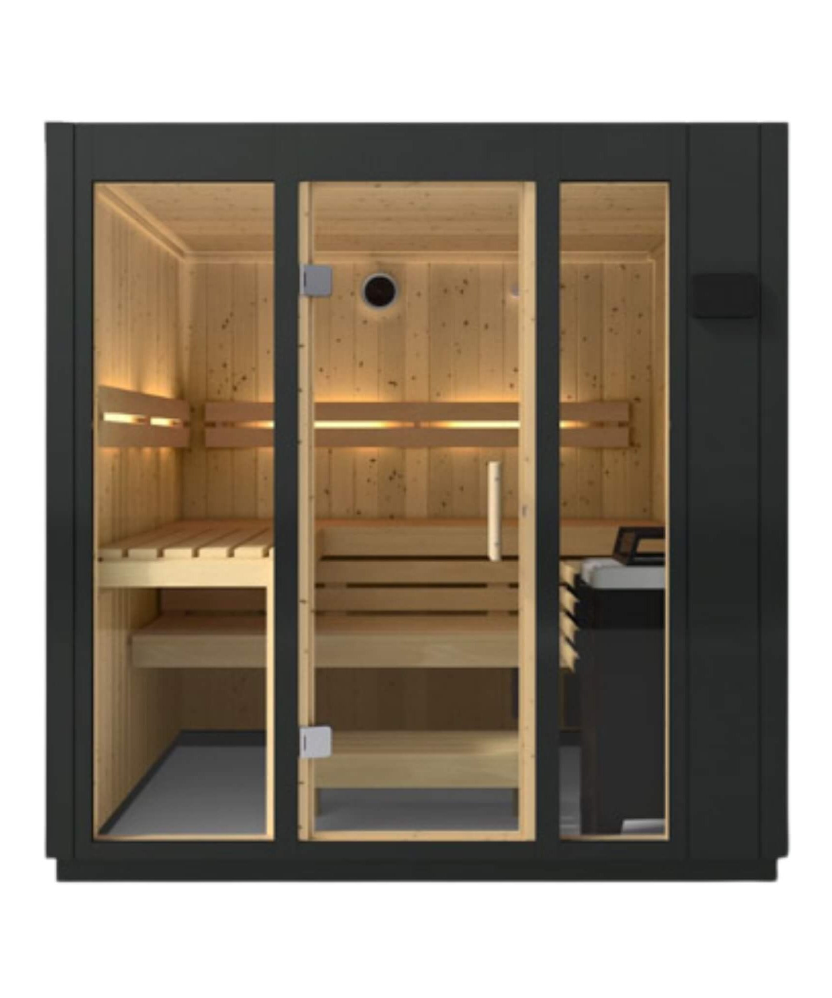 Kohler C1 Indoor Graphite Gray Freestanding Alcove Design Sauna Kit (SAK93182)