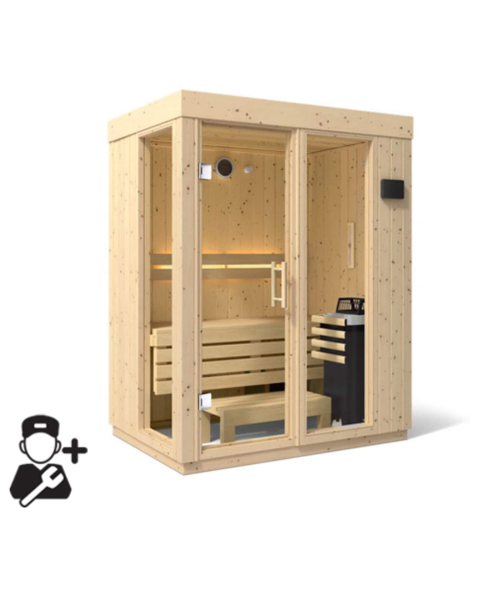 Kohler C1 Luxury Indoor Scandinavian Spruce Home Sauna Kit (SAK60418)