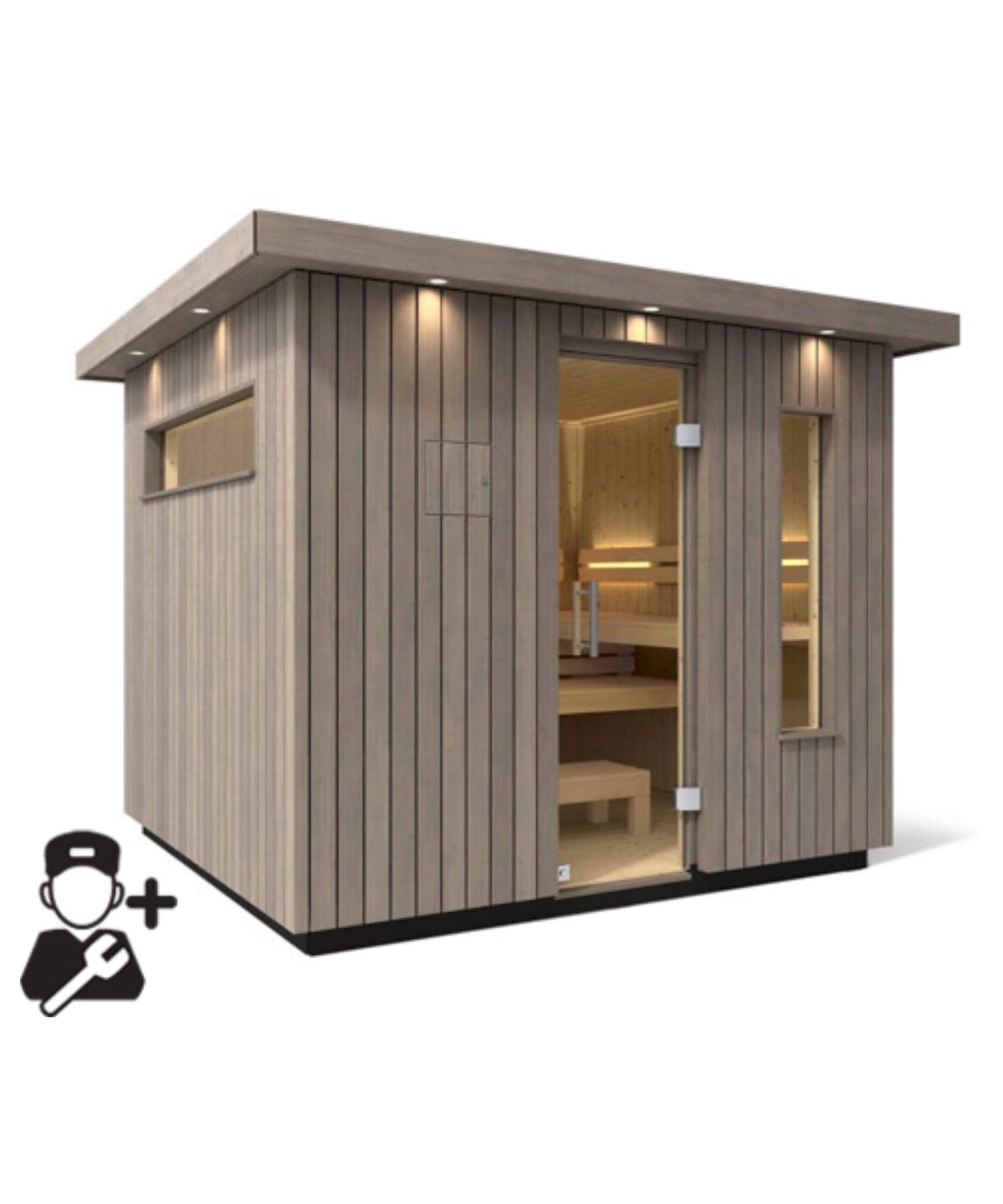 Kohler C2 Outdoor Weathered Gray Spruce Sauna Kit (SAK39184)