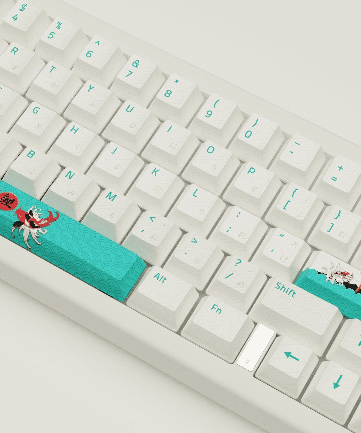 Koi Hiragana Design Keycaps and Mechanical Keyboard