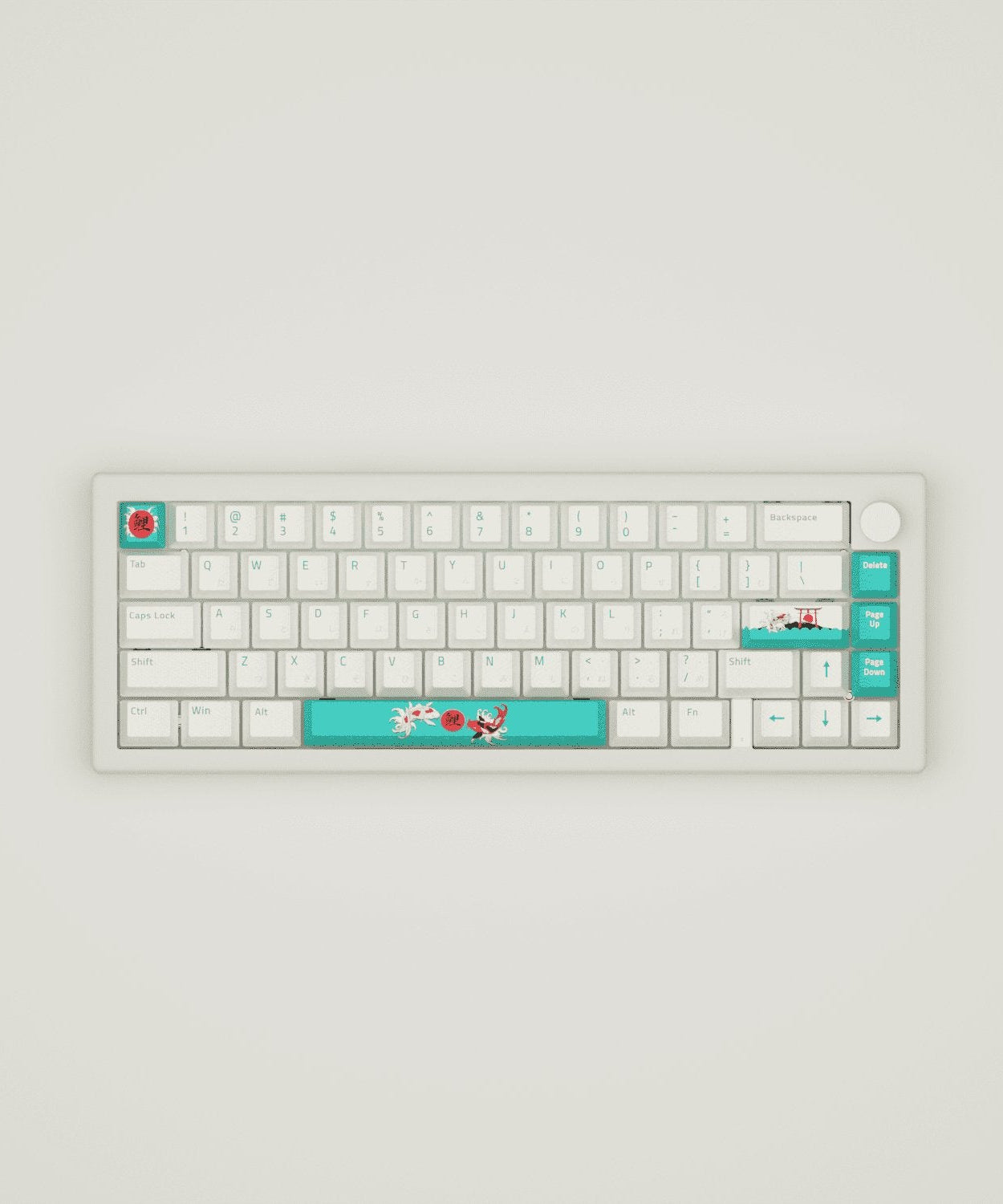 Koi Hiragana Design Keycaps and Mechanical Keyboard