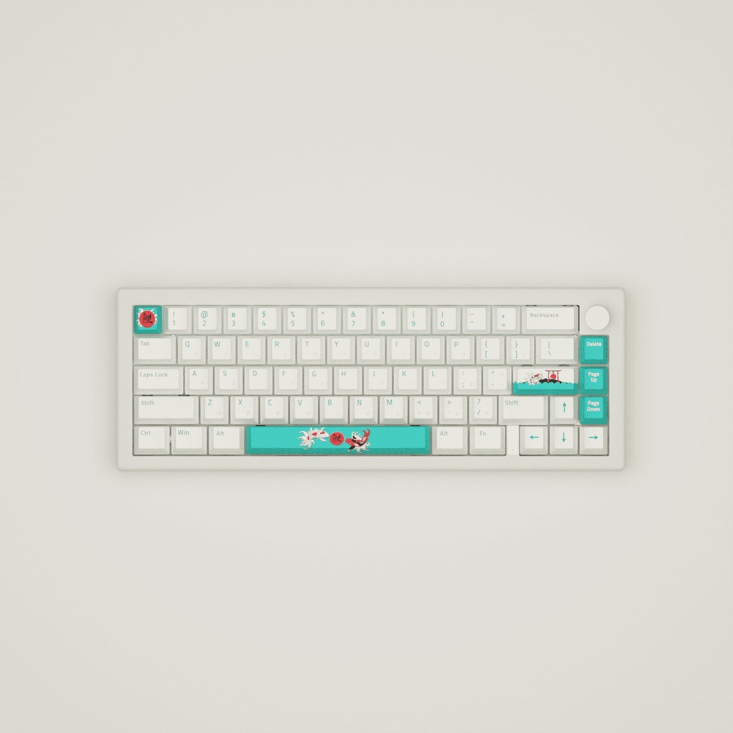 Koi Hiragana Design Keycaps and Mechanical Keyboard
